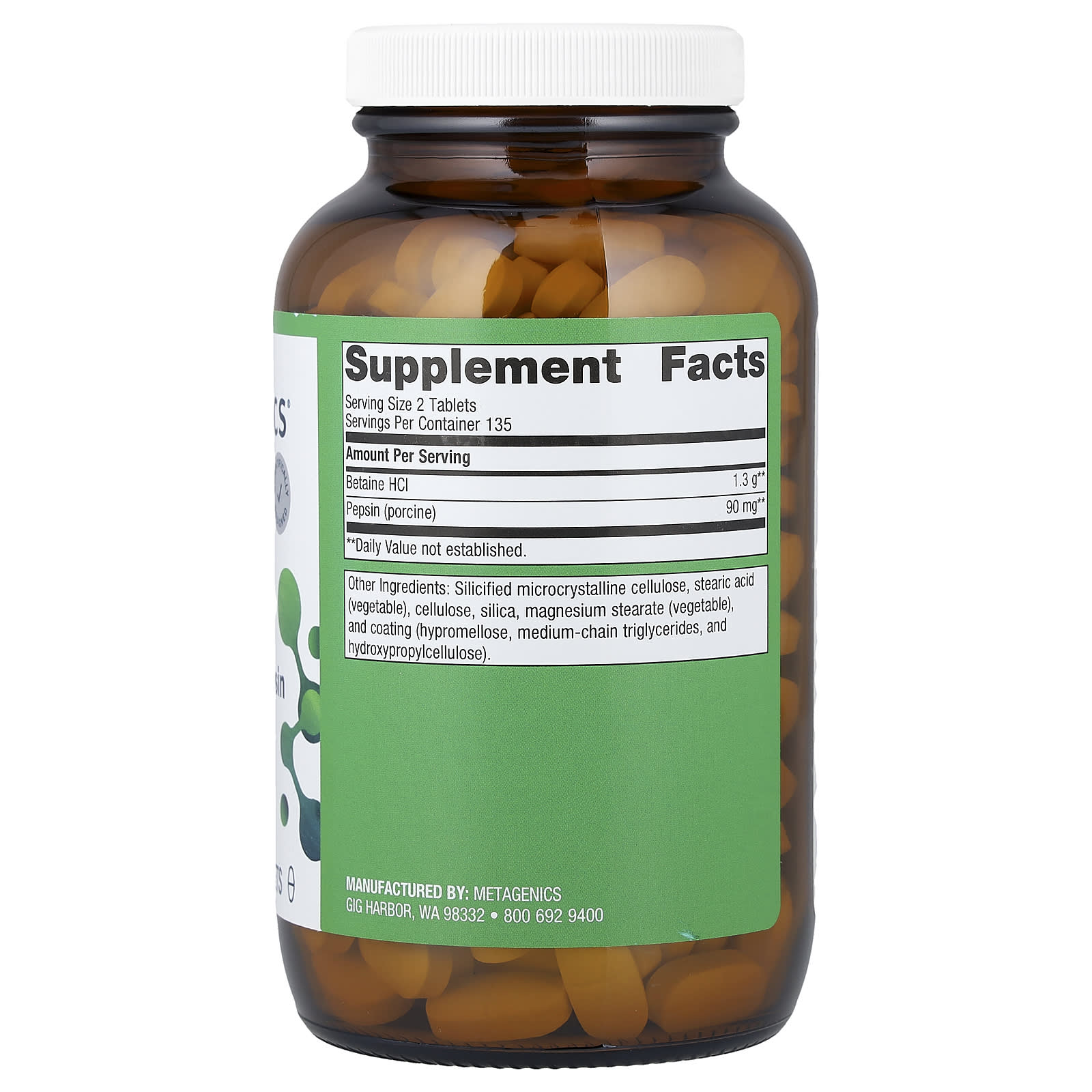 Metagenics, SpectraZyme® Betaine HCl + Pepsin, 270 Tablets - Image 2