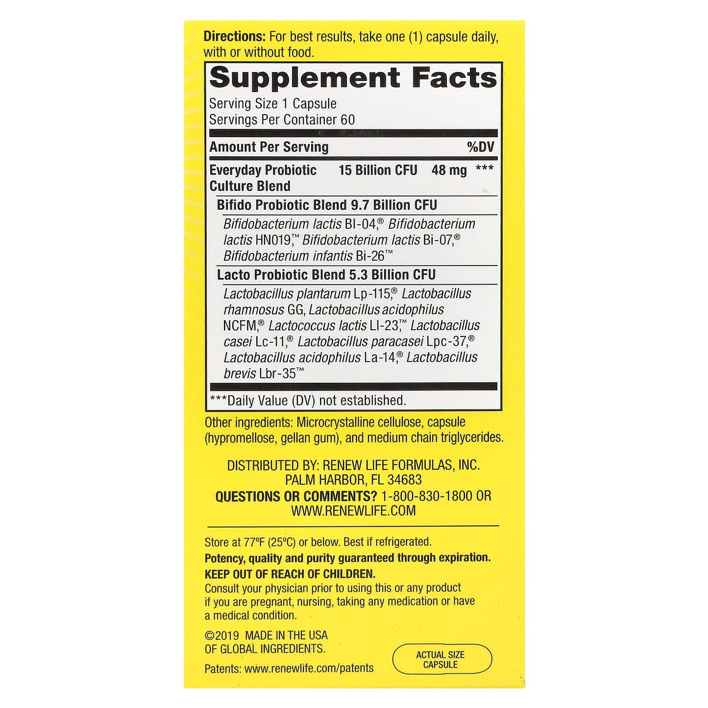 Renew Life, Ultimate Flora™, Everyday Probiotic, 15 Billion Live Cultures, 60 Vegetarian Capsules - Image 2