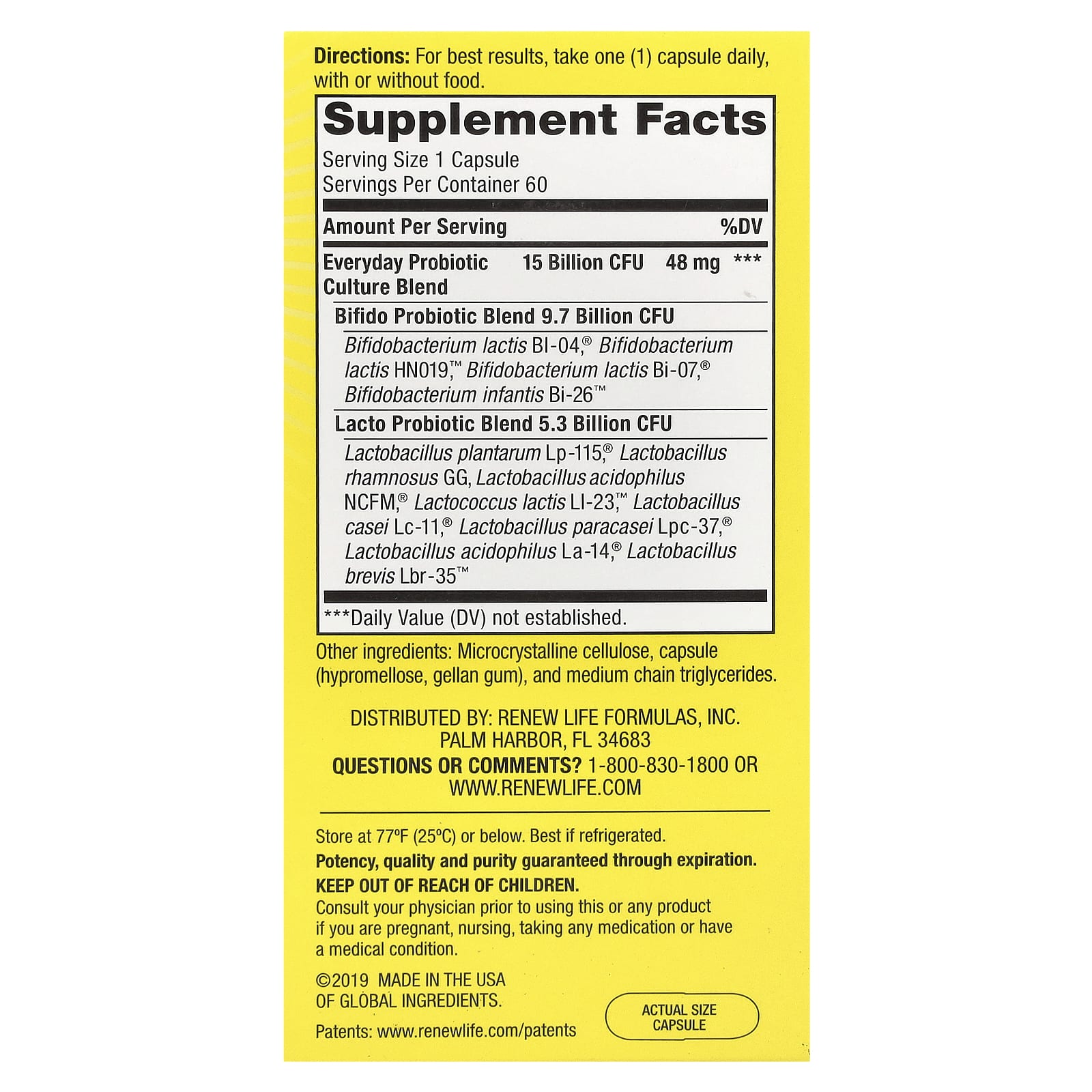 Renew Life, Ultimate Flora™, Everyday Probiotic, 15 Billion Live Cultures, 60 Vegetarian Capsules - Image 2