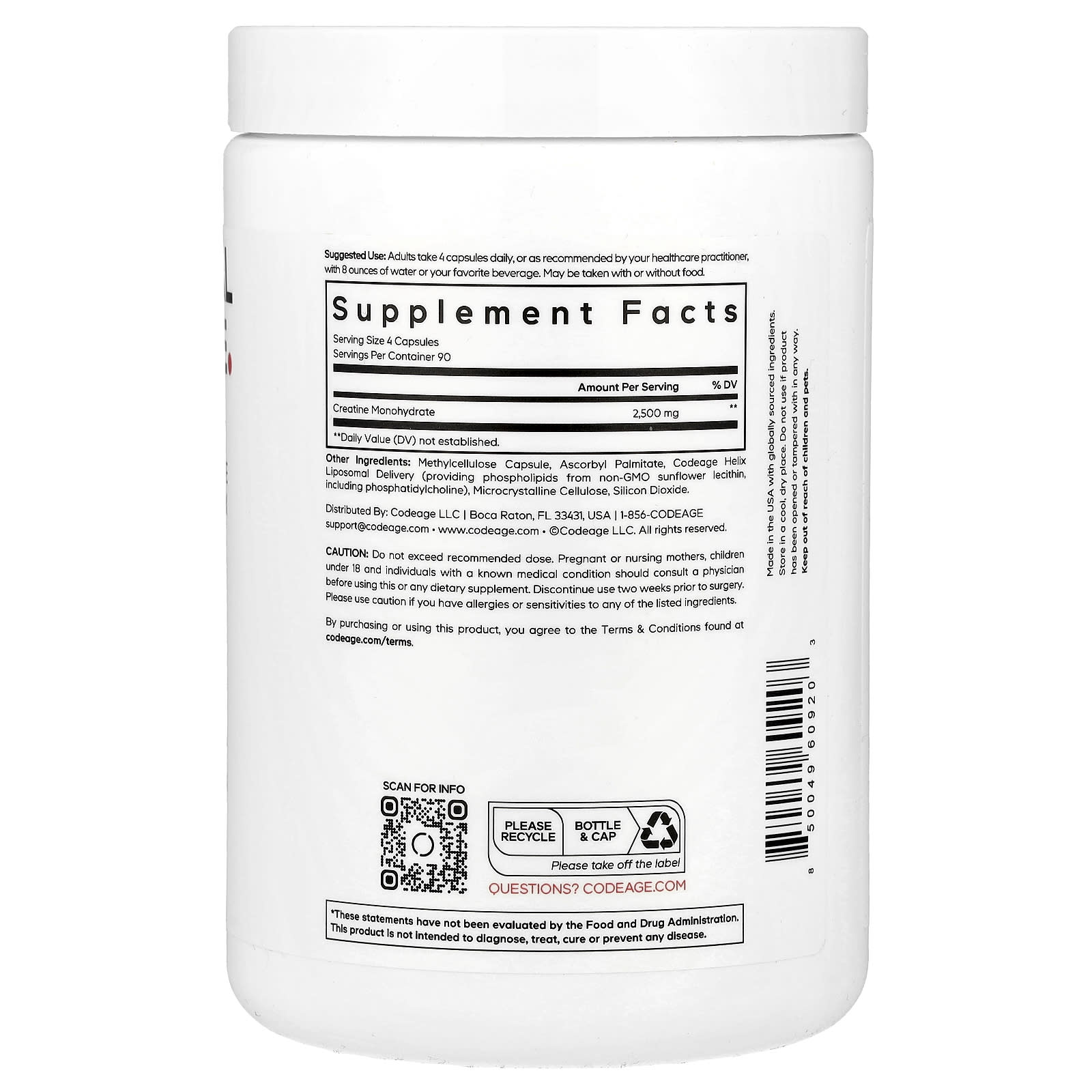 Codeage Liposomal Creatine - Boost Fitness Performance with 625mg Capsules - Image 2