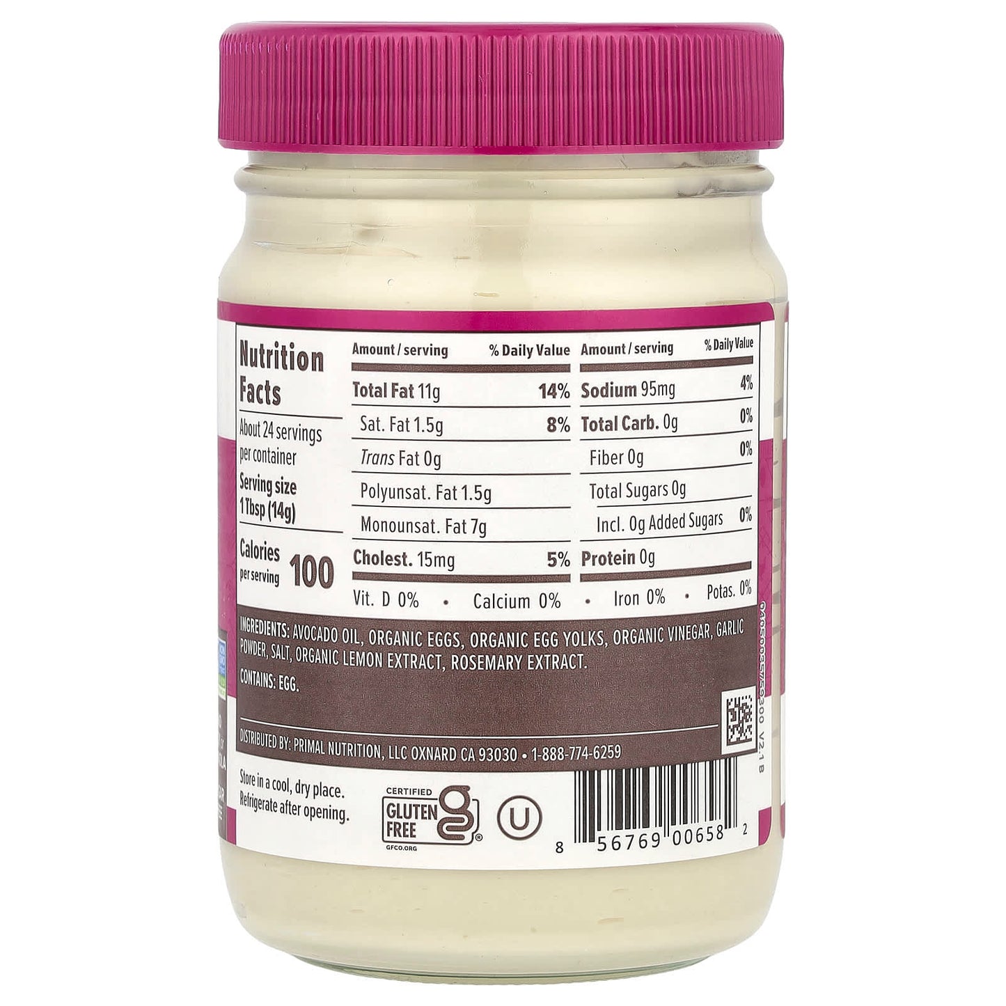 Primal Kitchen, Real Mayonnaise Made with Avocado Oil, Garlic Aioli,  12 fl oz (355 ml) - Image 2