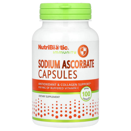 NutriBiotic, Immunity, Sodium Ascorbate, 100 Vegan Capsules - Image 1