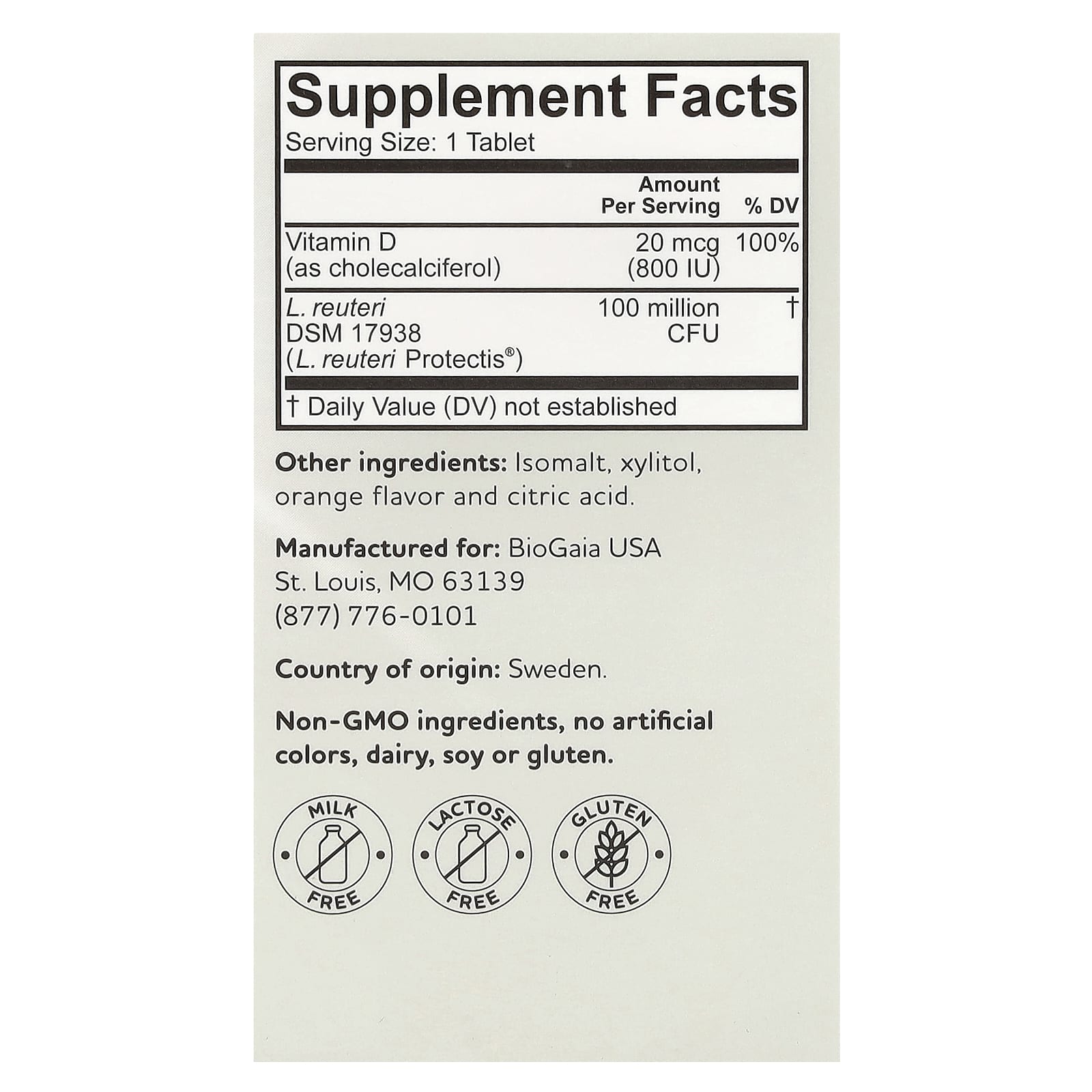 BioGaia Protectis Kids Probiotic Chewables with Vitamin D3 - 60 Tablets - Image 2