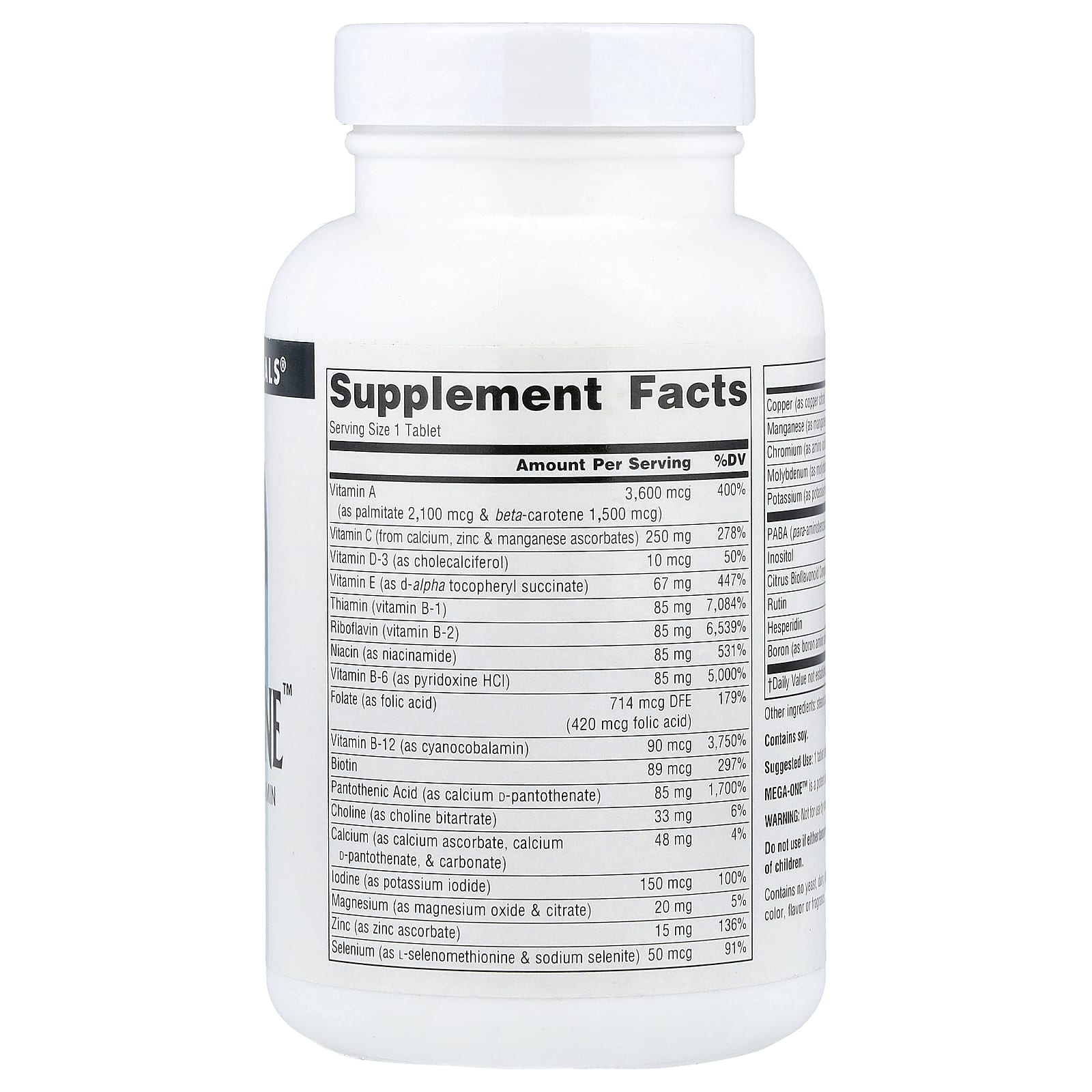 Source Naturals, Mega-One™, No Iron, 60 Tablets - Image 2