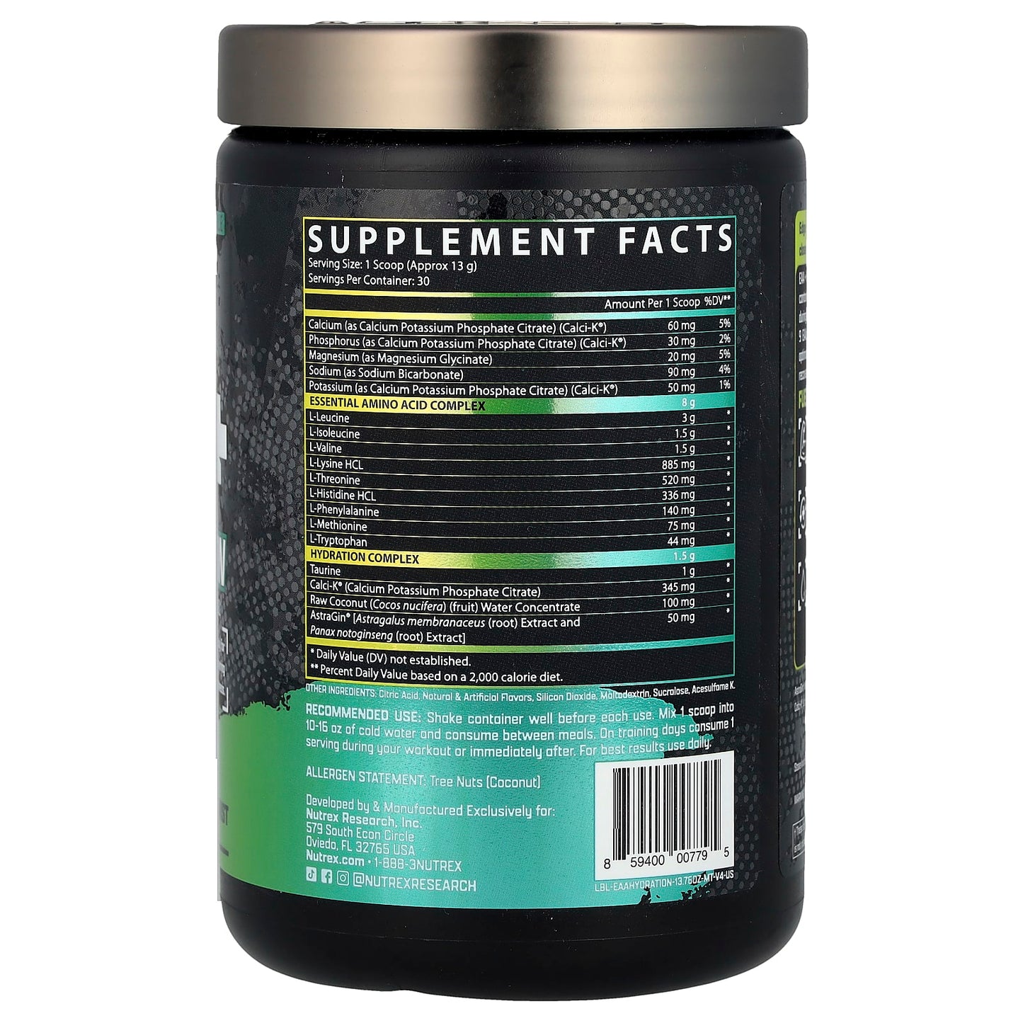 Nutrex Research, EAA+ Hydration, Maui Twist, 13.76 oz (390 g) - Image 2