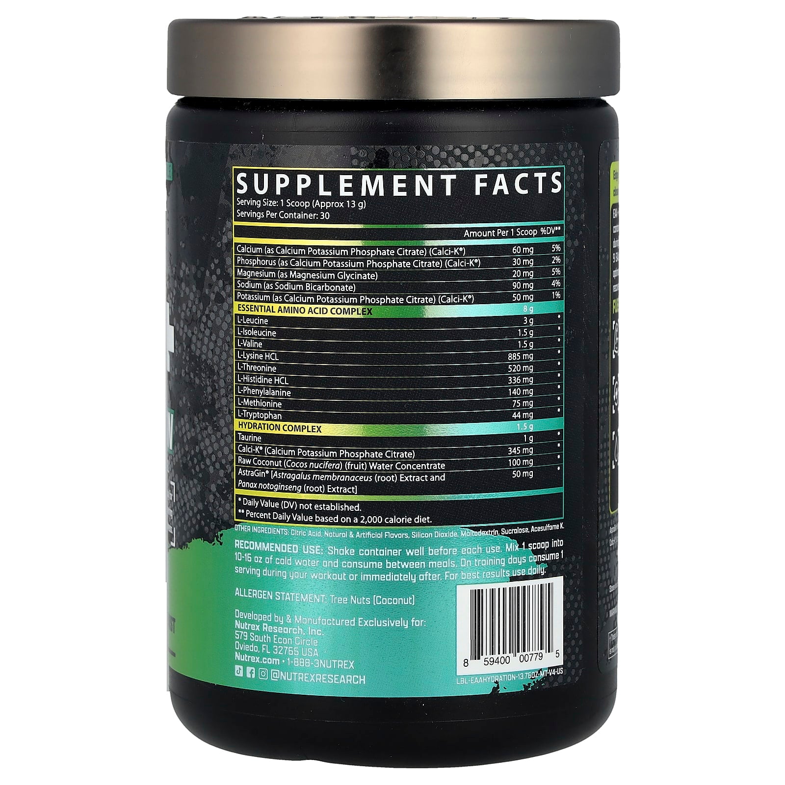 Nutrex Research, EAA+ Hydration, Maui Twist, 13.76 oz (390 g) - Image 2