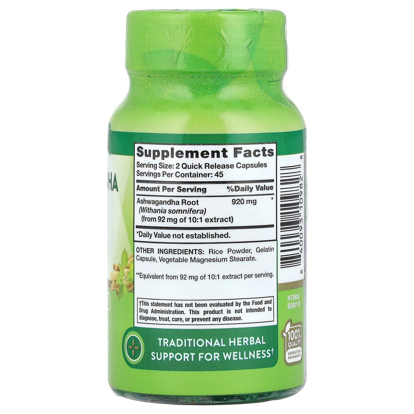 Nature's Truth, Ashwagandha Root, 90 Quick Release Capsules (460 mg per Capsule) - Image 2