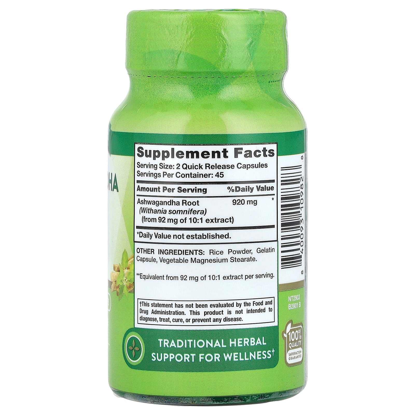 Nature's Truth, Ashwagandha Root, 90 Quick Release Capsules (460 mg per Capsule) - Image 2