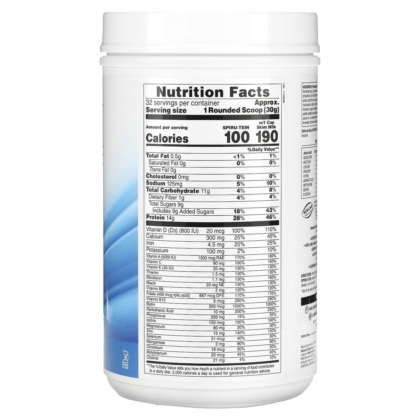 NaturesPlus, Spiru-Tein, Protein Powder Meal, Vanilla, 2.12 lbs (960 g) - Image 2