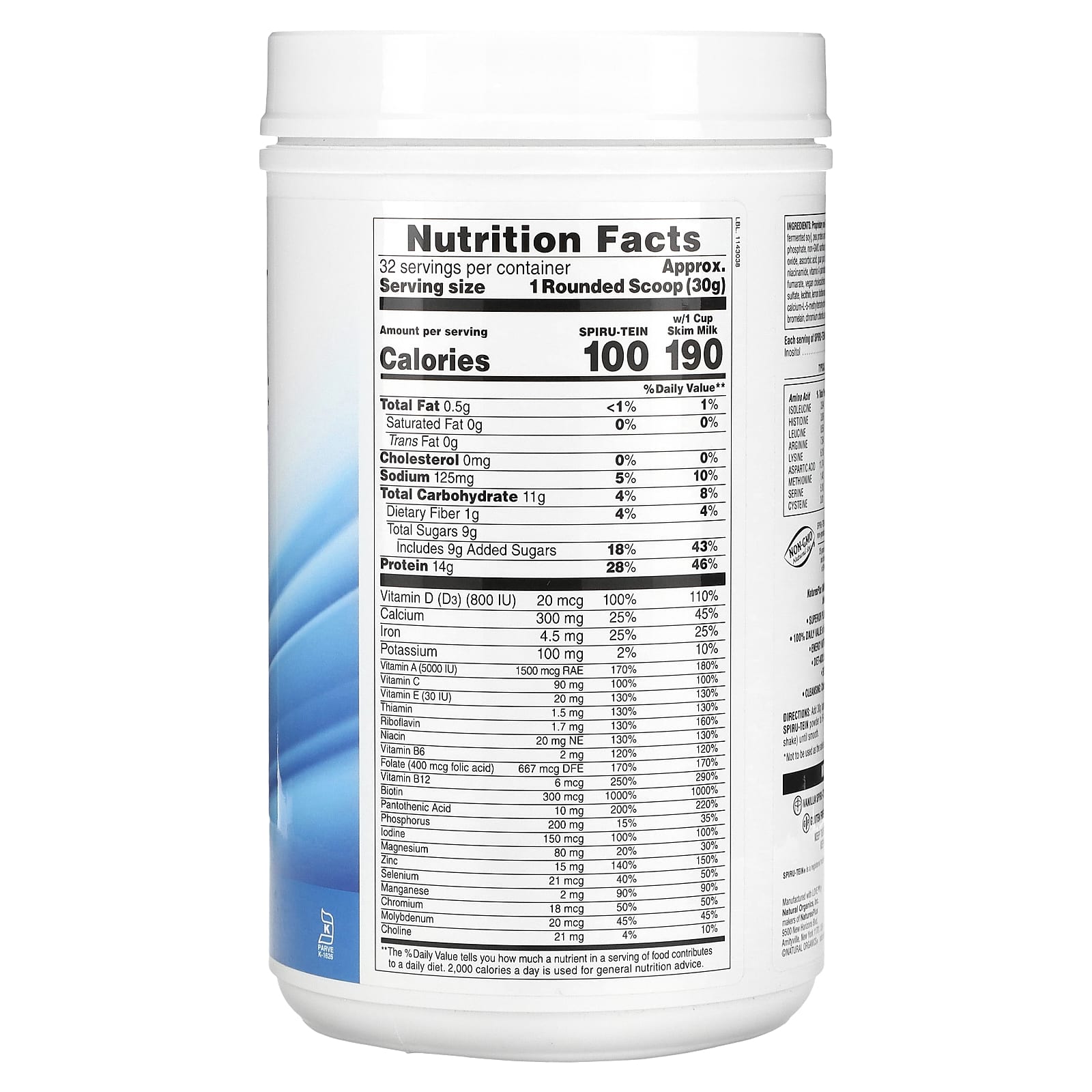 NaturesPlus, Spiru-Tein, Protein Powder Meal, Vanilla, 2.12 lbs (960 g) - Image 2