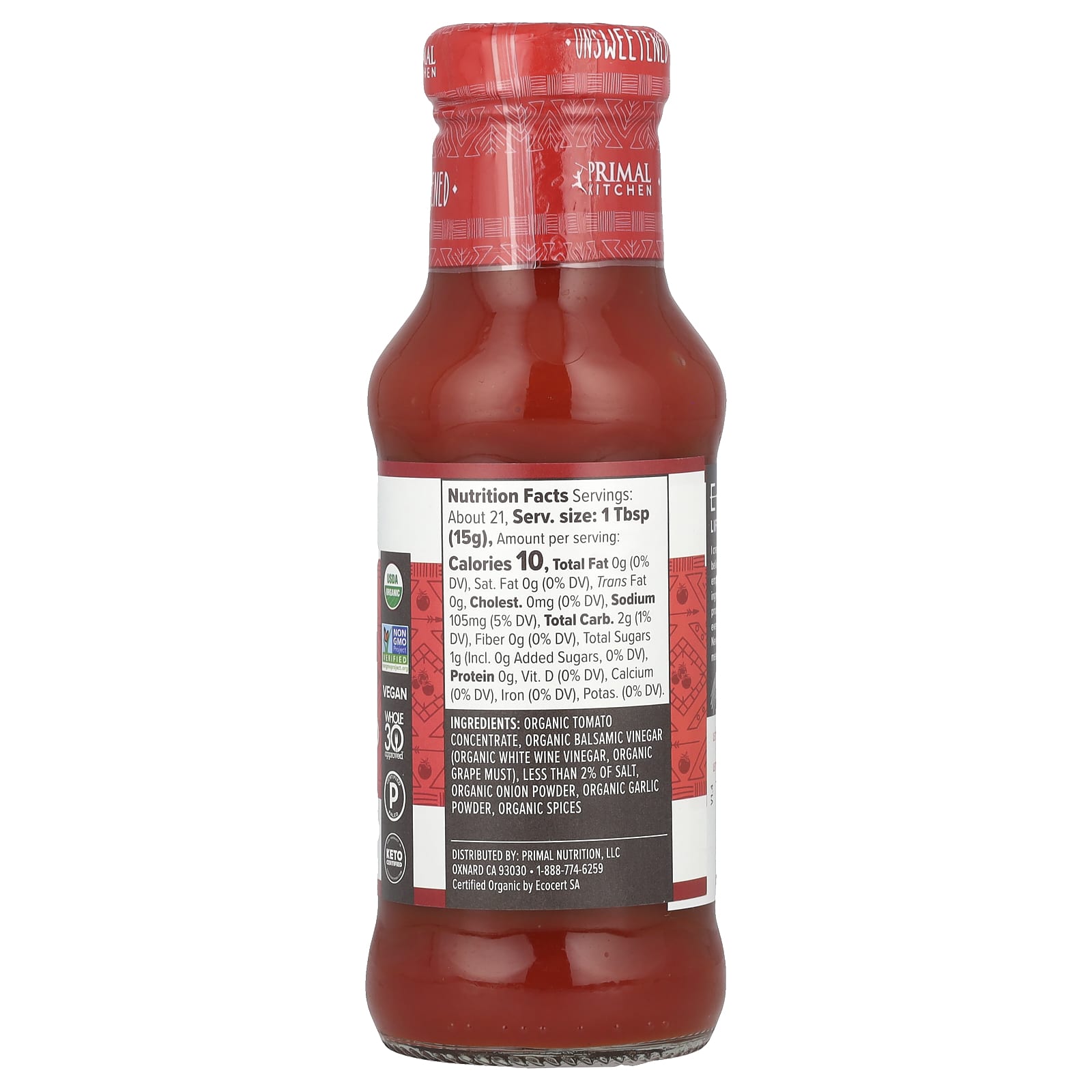 Primal Kitchen, Organic Ketchup, Unsweetened, 11.3 oz (320 g) - Image 2