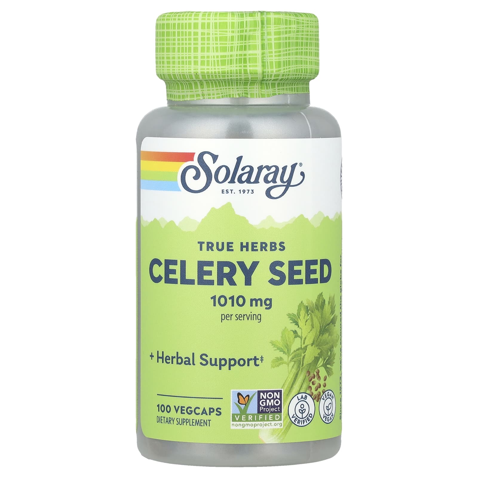 Solaray, True Herbs, Celery Seed, 100 VegCaps (505 mg per Capsule) - Image 1