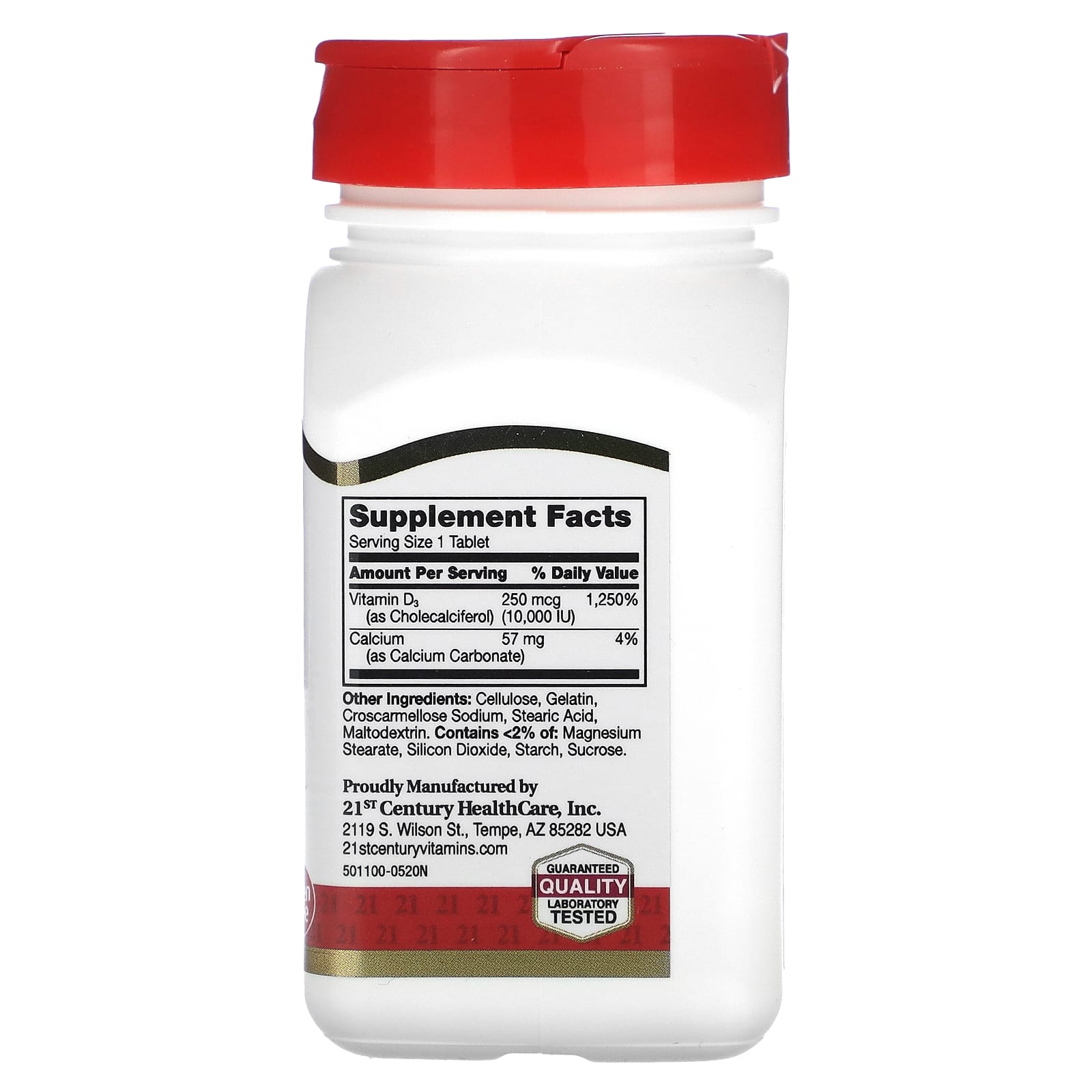 21st Century Vitamin D3 Supplement for Strong Bones & Immune Support - 110 Tablets - Image 2