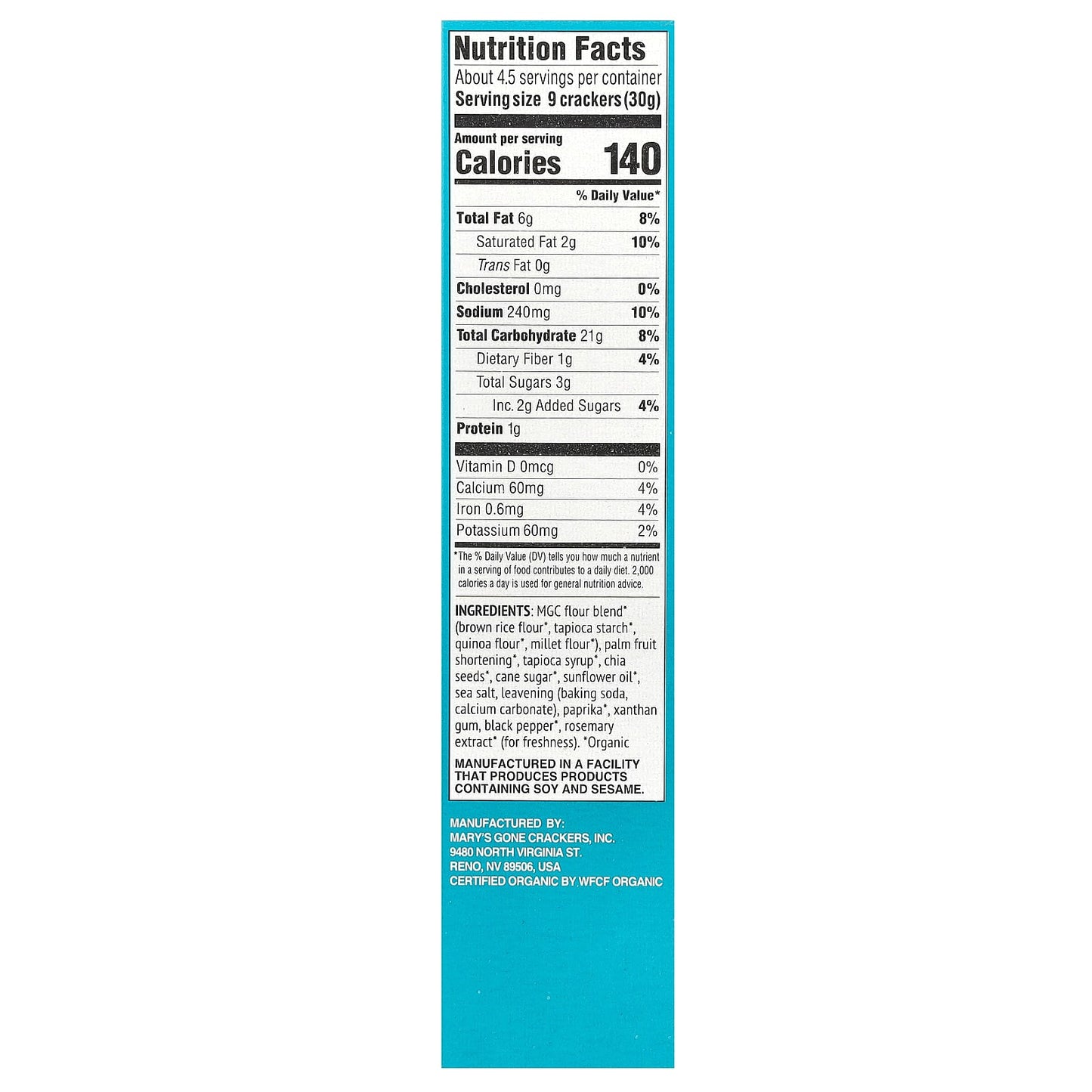 Mary's Gone Crackers, Organic Real Thin Crackers, Sea Salt, 5 oz (142 g) - Image 2