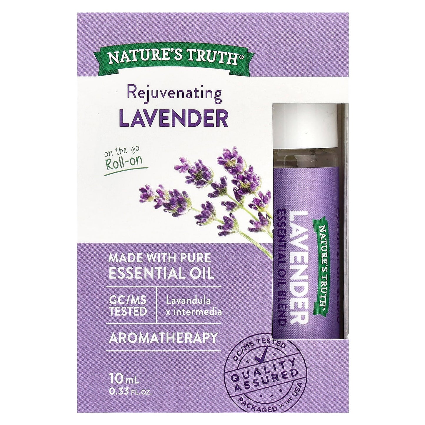 Nature's Truth, Essential Oil, On The Go Roll-On, Rejuvenating Lavender, 0.33 fl oz (10 ml) - Image 2