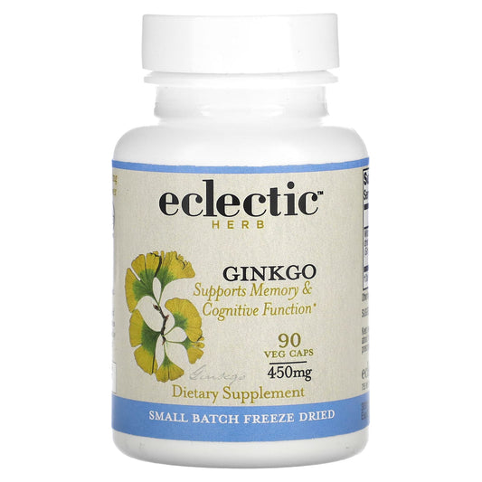 Boost Brainpower with Eclectic Herb Ginkgo 450mg Capsules - Image 1