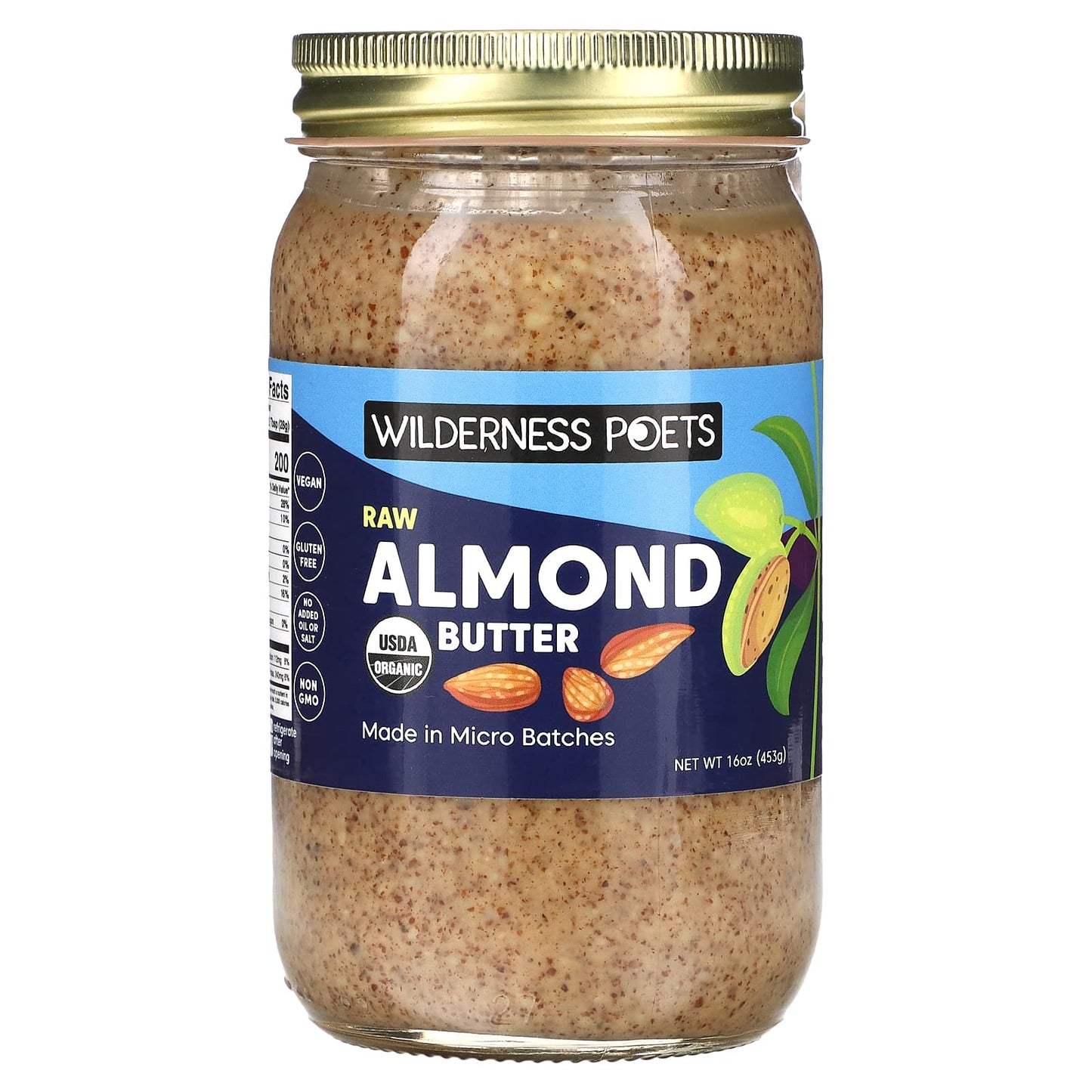 Wilderness Poets, Organic Raw Almond Butter, 16 oz (453 g) - Image 1