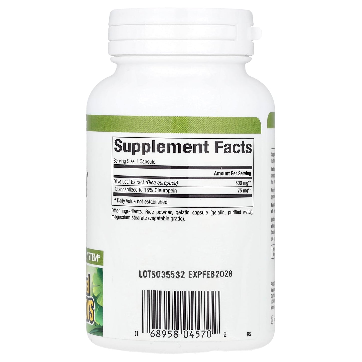 Natural Factors, HerbalFactors®, Olive Leaf, 500 mg, 90 Capsules - Image 2
