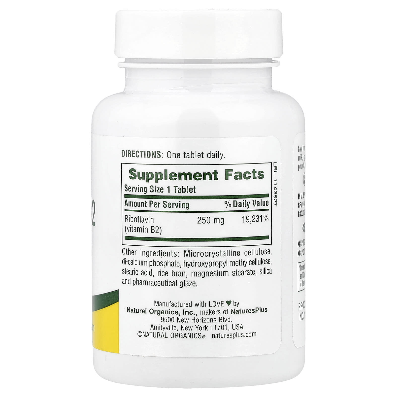 NaturesPlus, Vitamin B2, 250 mg, 60 Tablets - Image 2