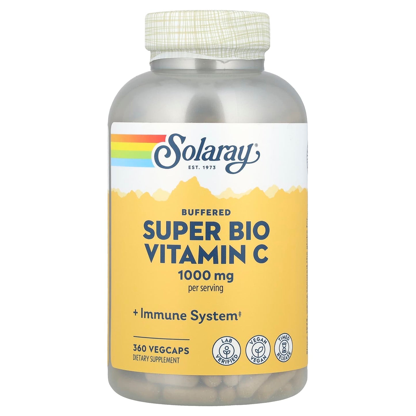 Solaray, Buffered Super Bio Vitamin C, 360 VegCaps - Image 1