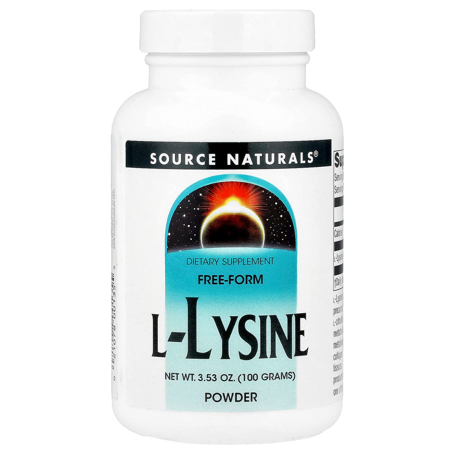 Source Naturals, L-Lysine Powder, 3.53 oz (100 g) - Image 1