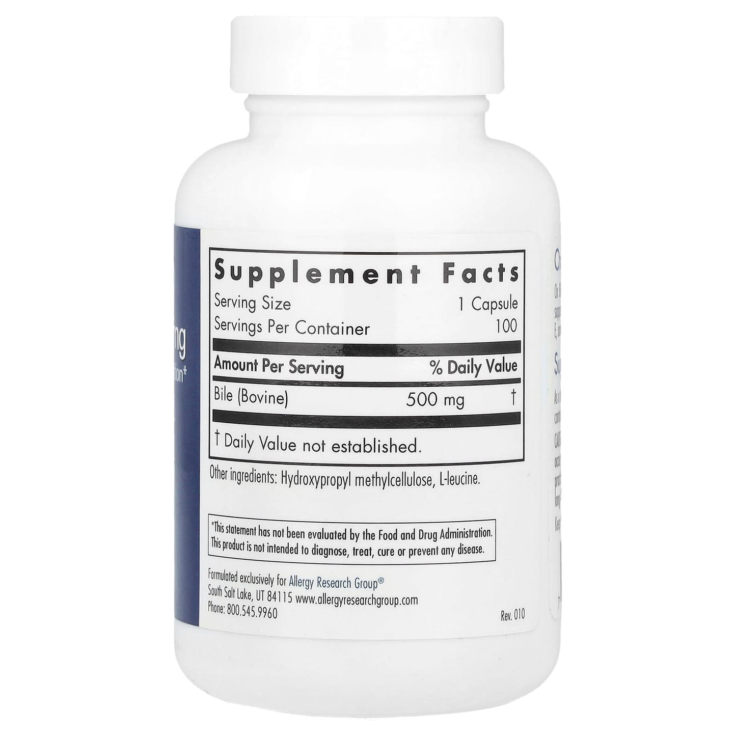 Allergy Research Group Ox Bile 500mg 100 Vegicaps - Image 2