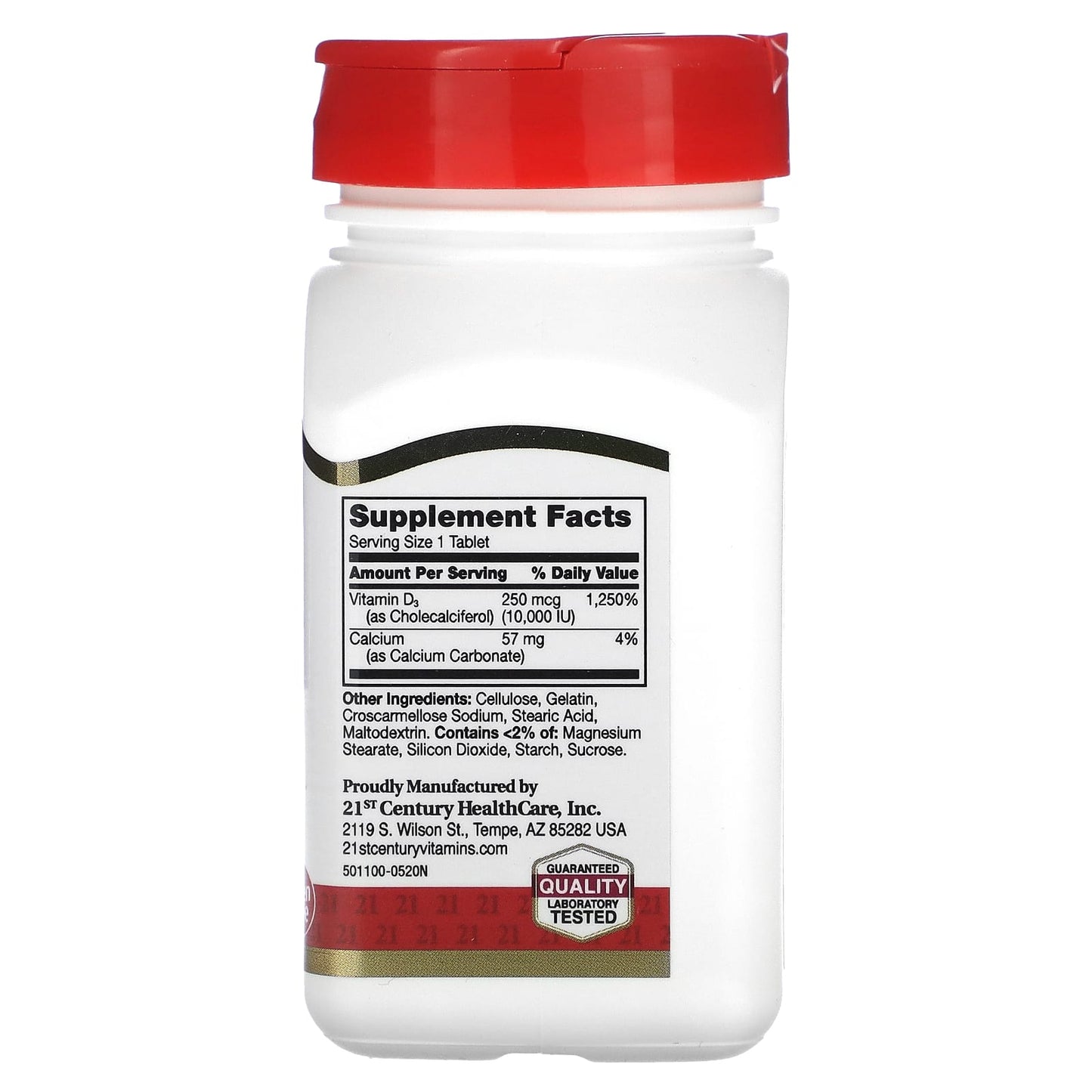 21st Century Vitamin D3 Supplement for Strong Bones & Immune Support - 110 Tablets - Image 2