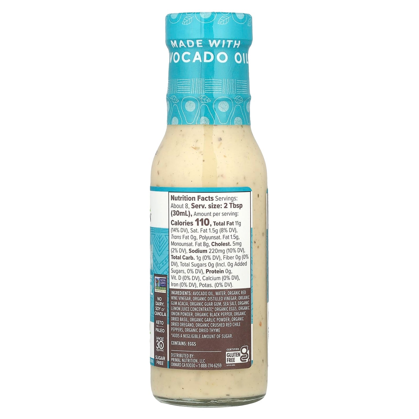 Primal Kitchen, Dressing & Marinade Made with Avocado Oil, Dreamy Italian, 8 fl oz (236 ml) - Image 2