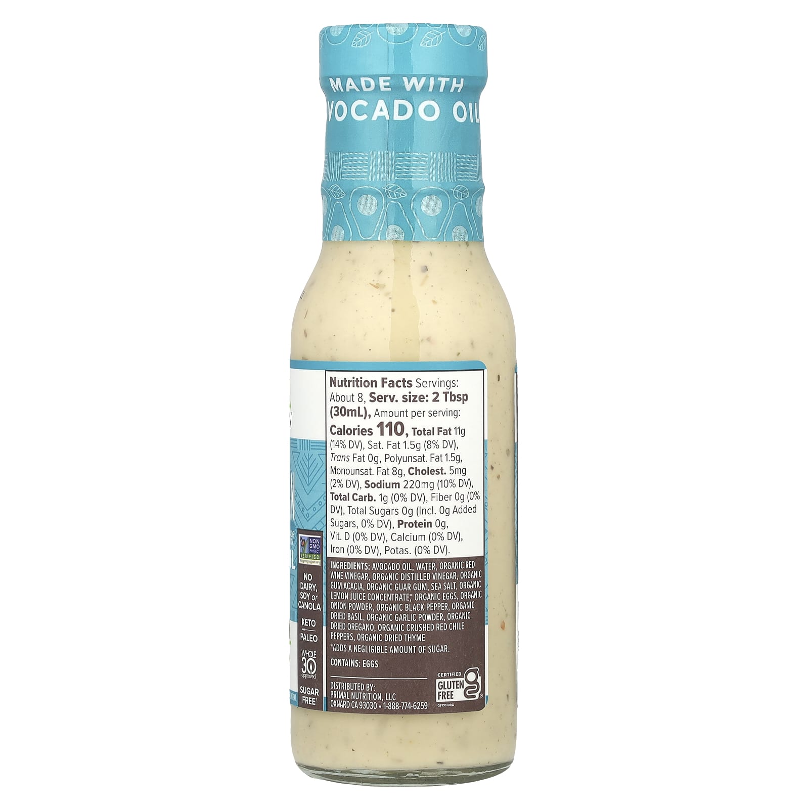 Primal Kitchen, Dressing & Marinade Made with Avocado Oil, Dreamy Italian, 8 fl oz (236 ml) - Image 2