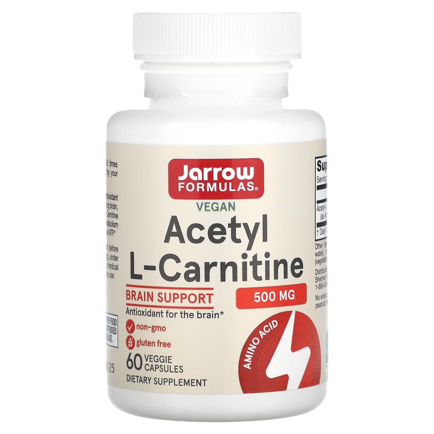 Brain Health Support with Acetyl L-Carnitine 500mg by Jarrow Formulas - Image 1