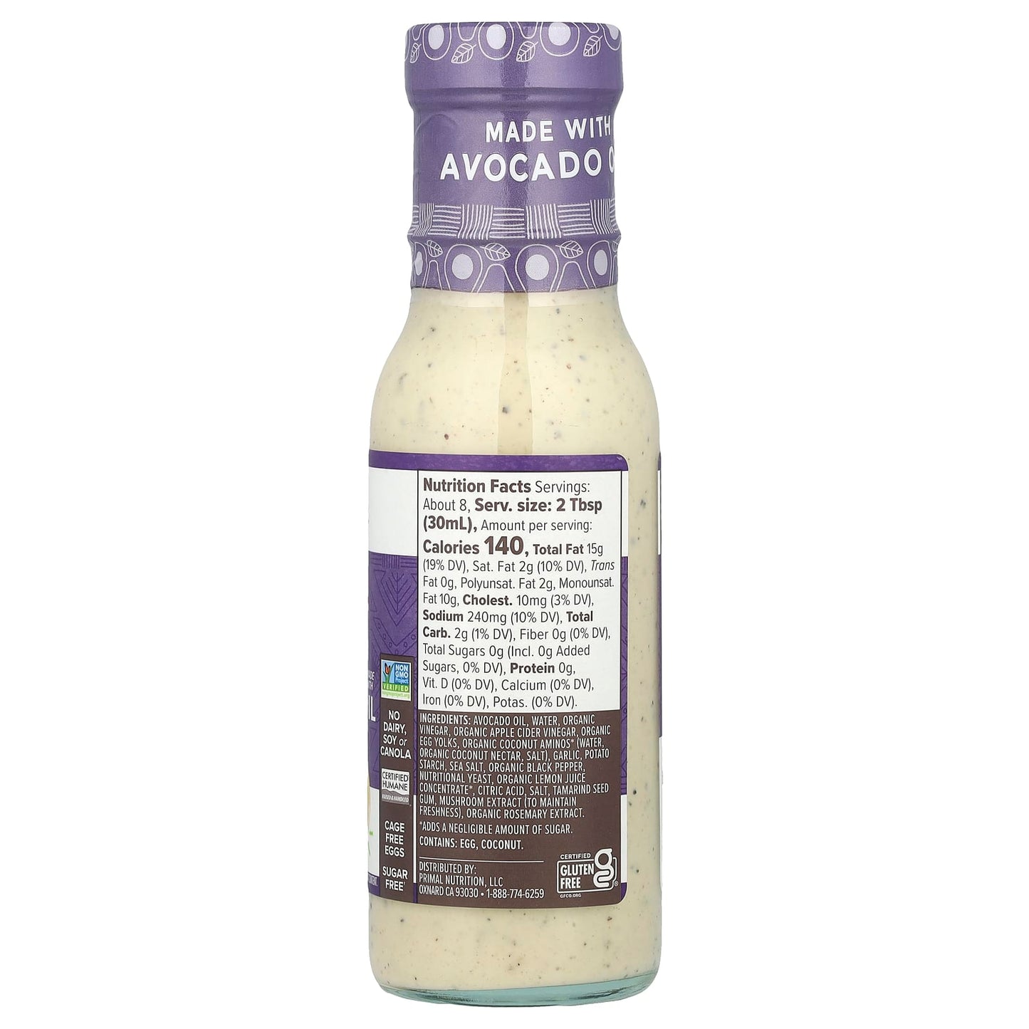 Primal Kitchen, Dressing & Marinade Made with Avocado Oil, Caesar, 8 fl oz (236 ml) - Image 2