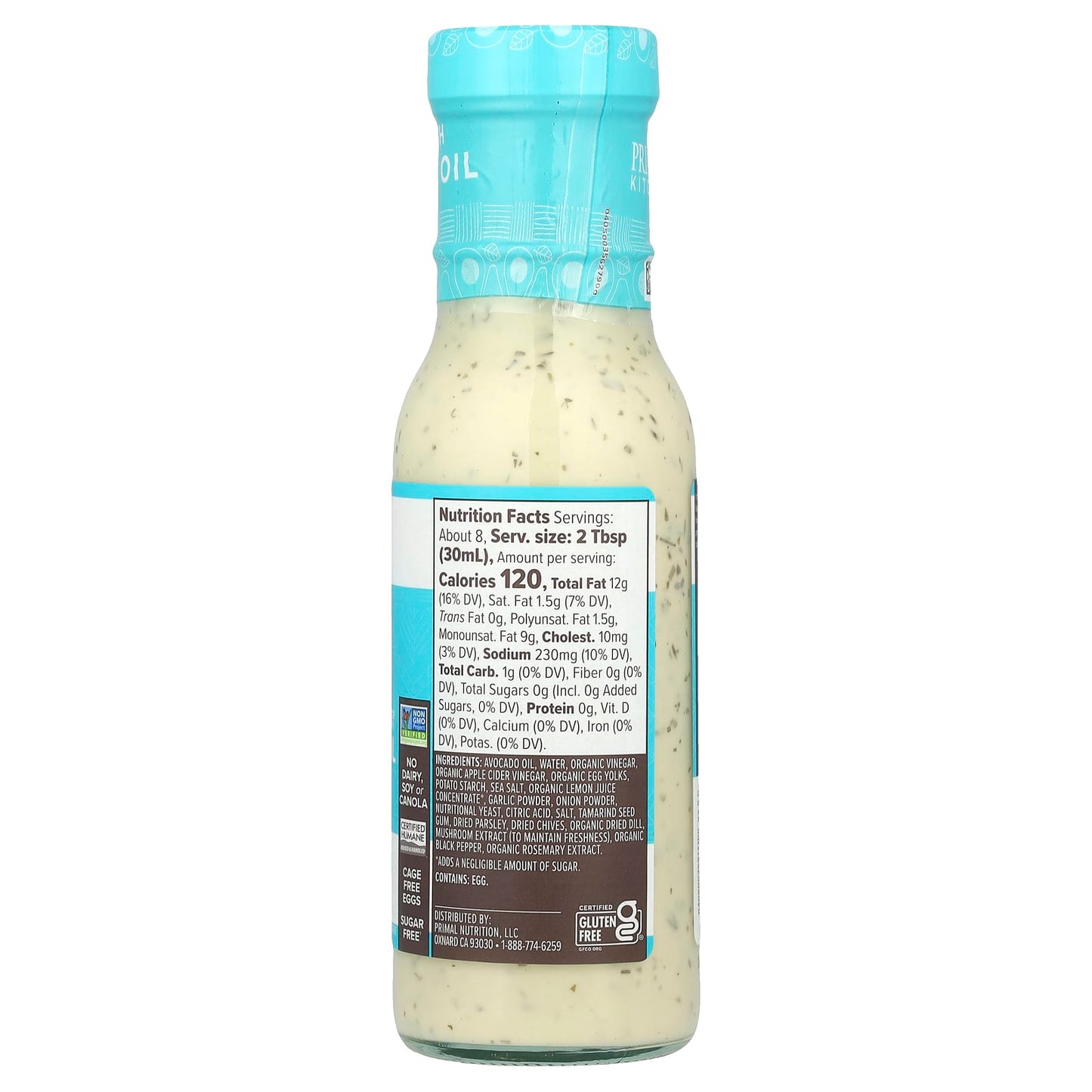 Primal Kitchen, Dressing & Marinade Made with Avocado Oil, Ranch, 8 fl oz (236 ml) - Image 2