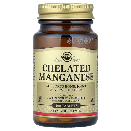 Solgar, Chelated Manganese, 100 Tablets (8 mg per Tablet) - Image 1