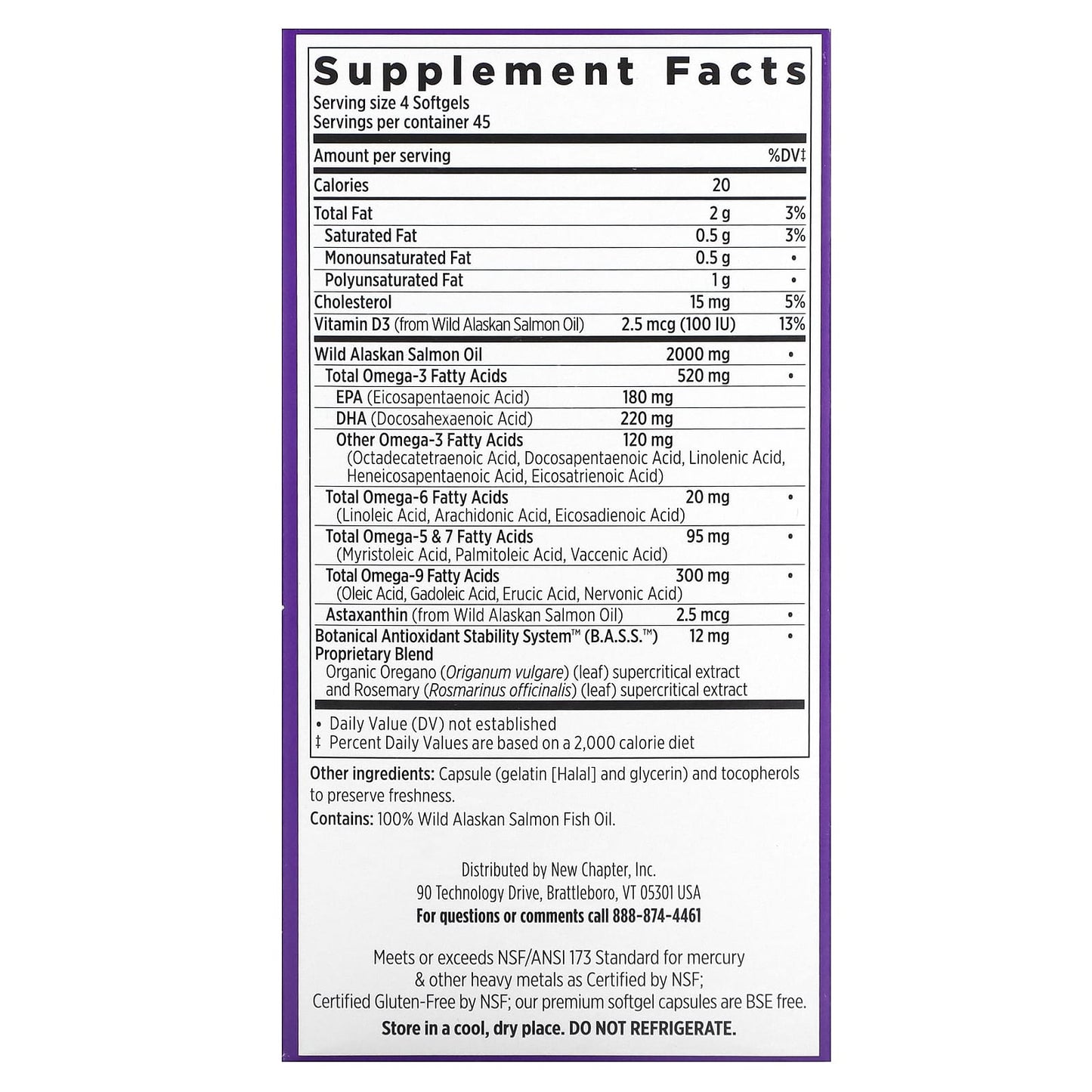 New Chapter, Wholemega Fish Oil, Tiny Caps , 180 Softgels - Image 2