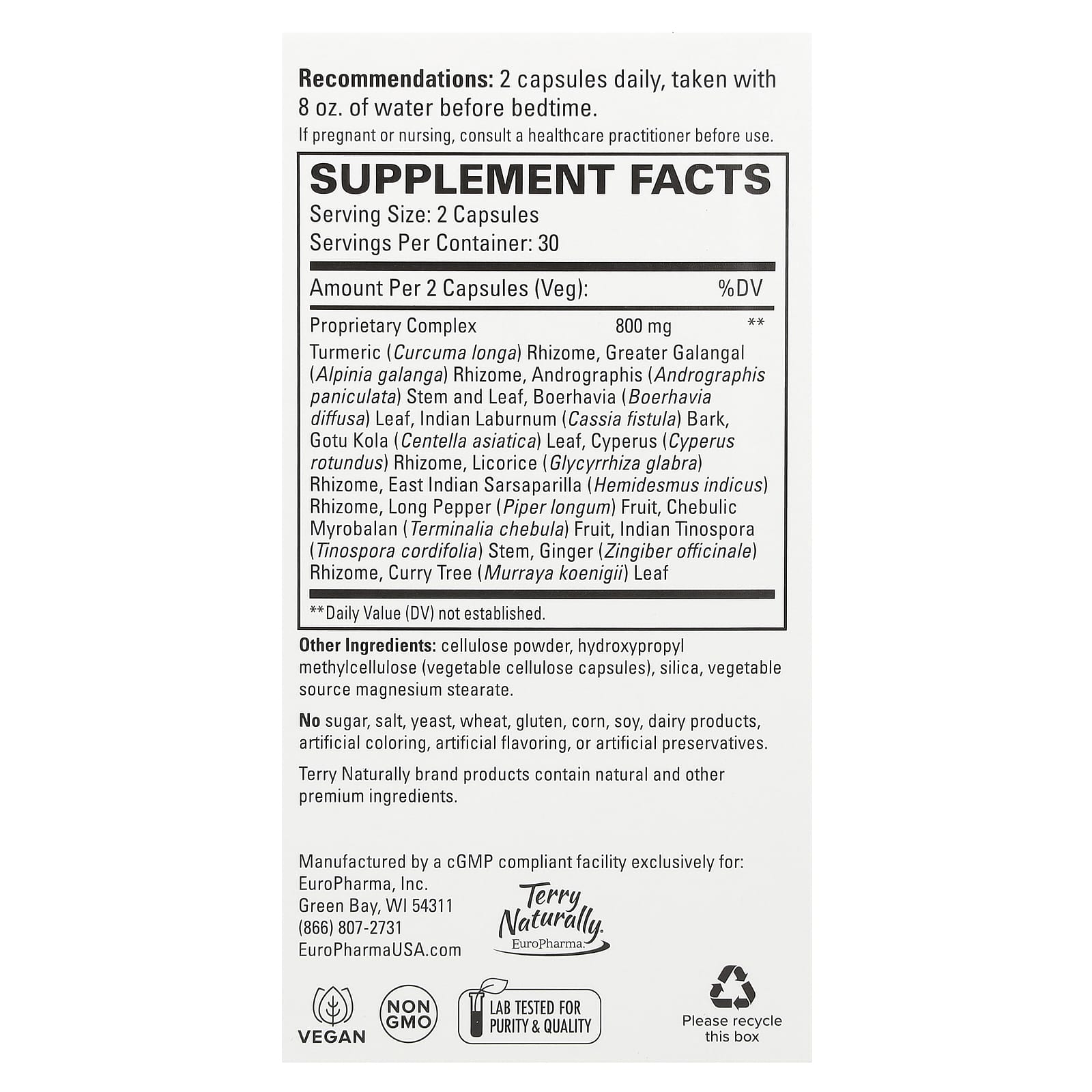 Terry Naturally, Ayurvedic Digestive Formula, 60 Capsules - Image 2
