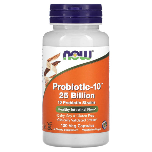 NOW Foods, Probiotic-10, 25 Billion, 100 Veg Capsules - Image 1