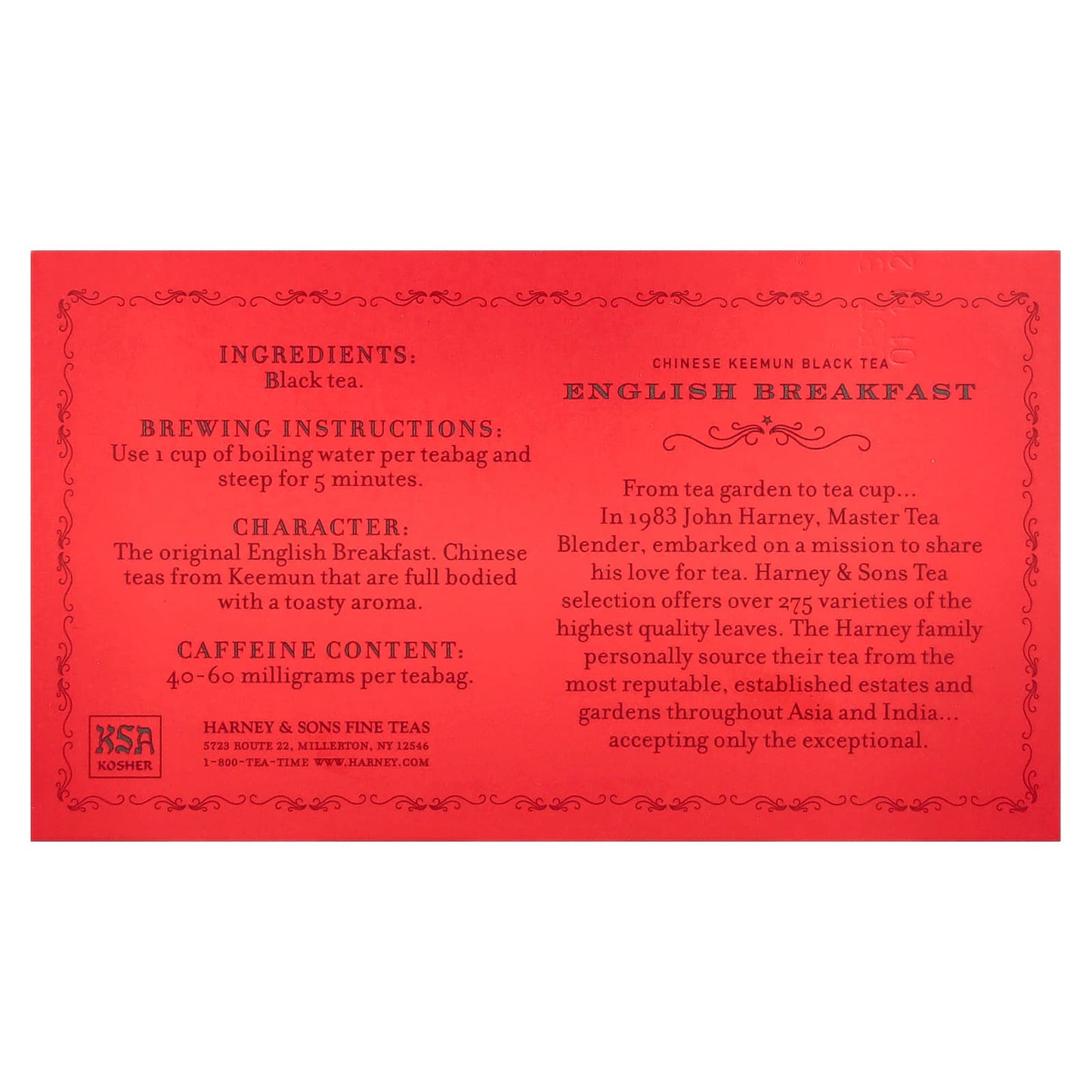 Chinese Keemun Black Tea by Harney & Sons - 50 Tea Bags - Image 2