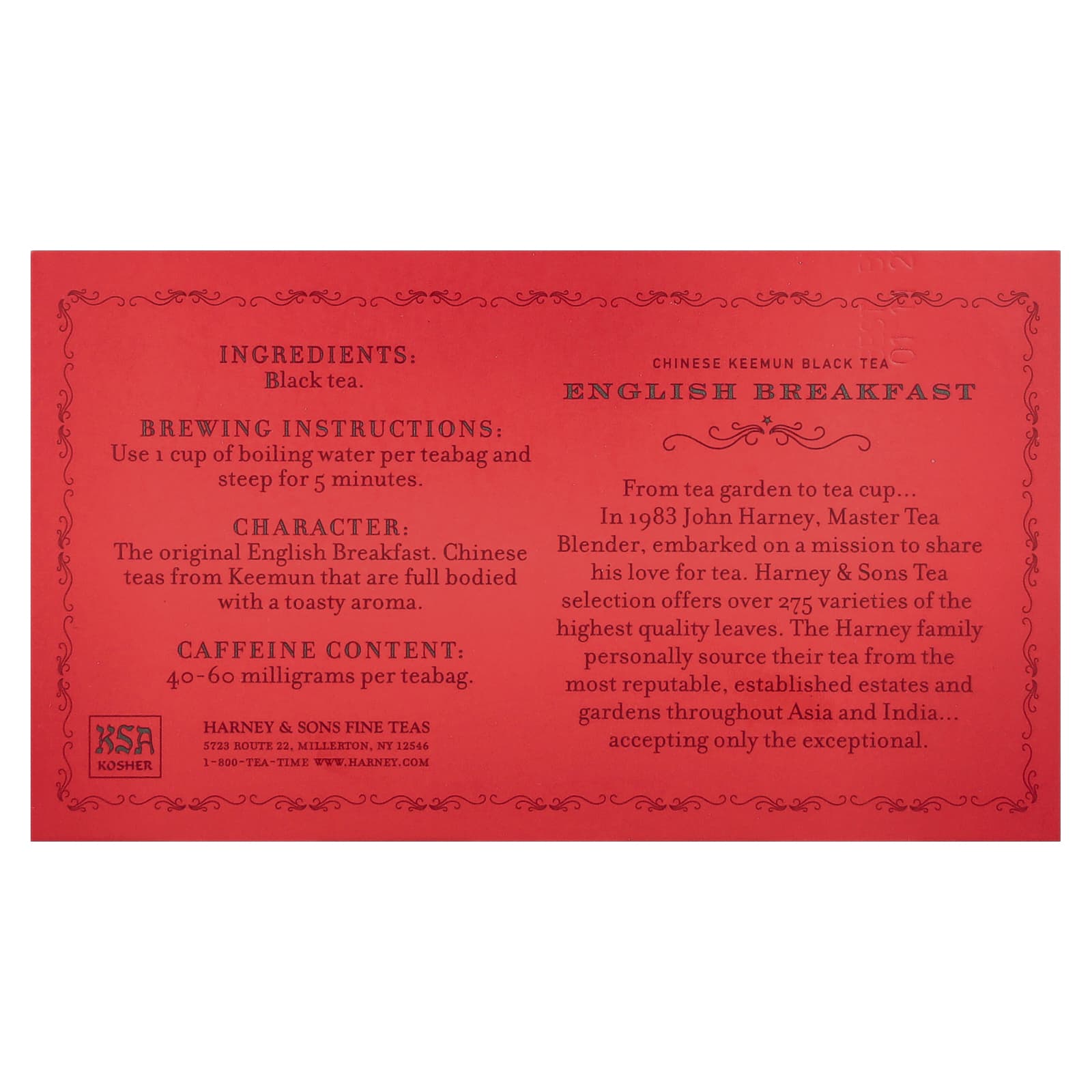 Chinese Keemun Black Tea by Harney & Sons - 50 Tea Bags - Image 2