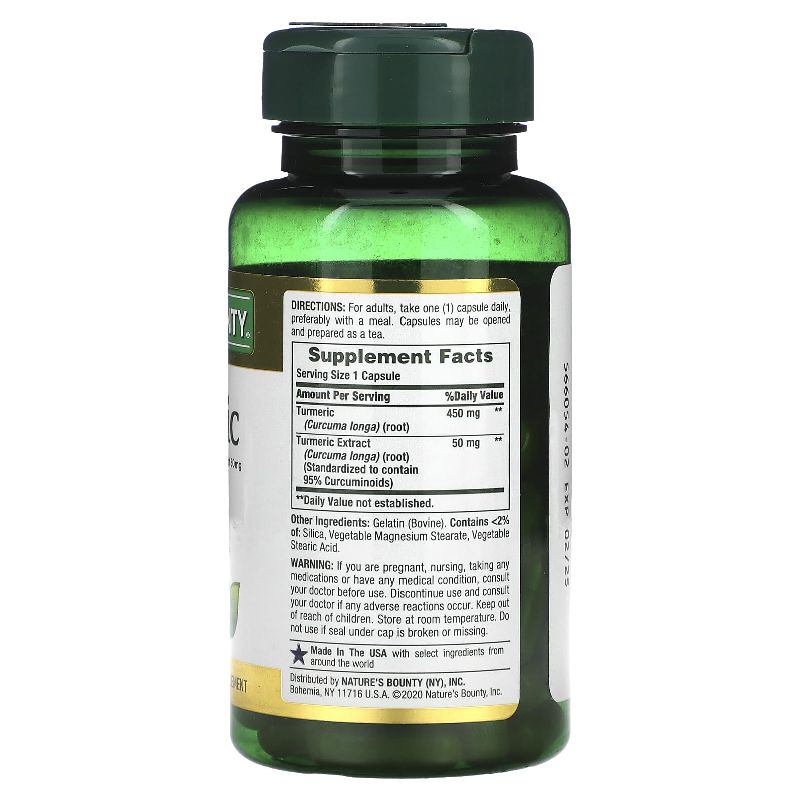 Nature's Bounty, Turmeric, 450 mg, 60 Capsules - Image 2