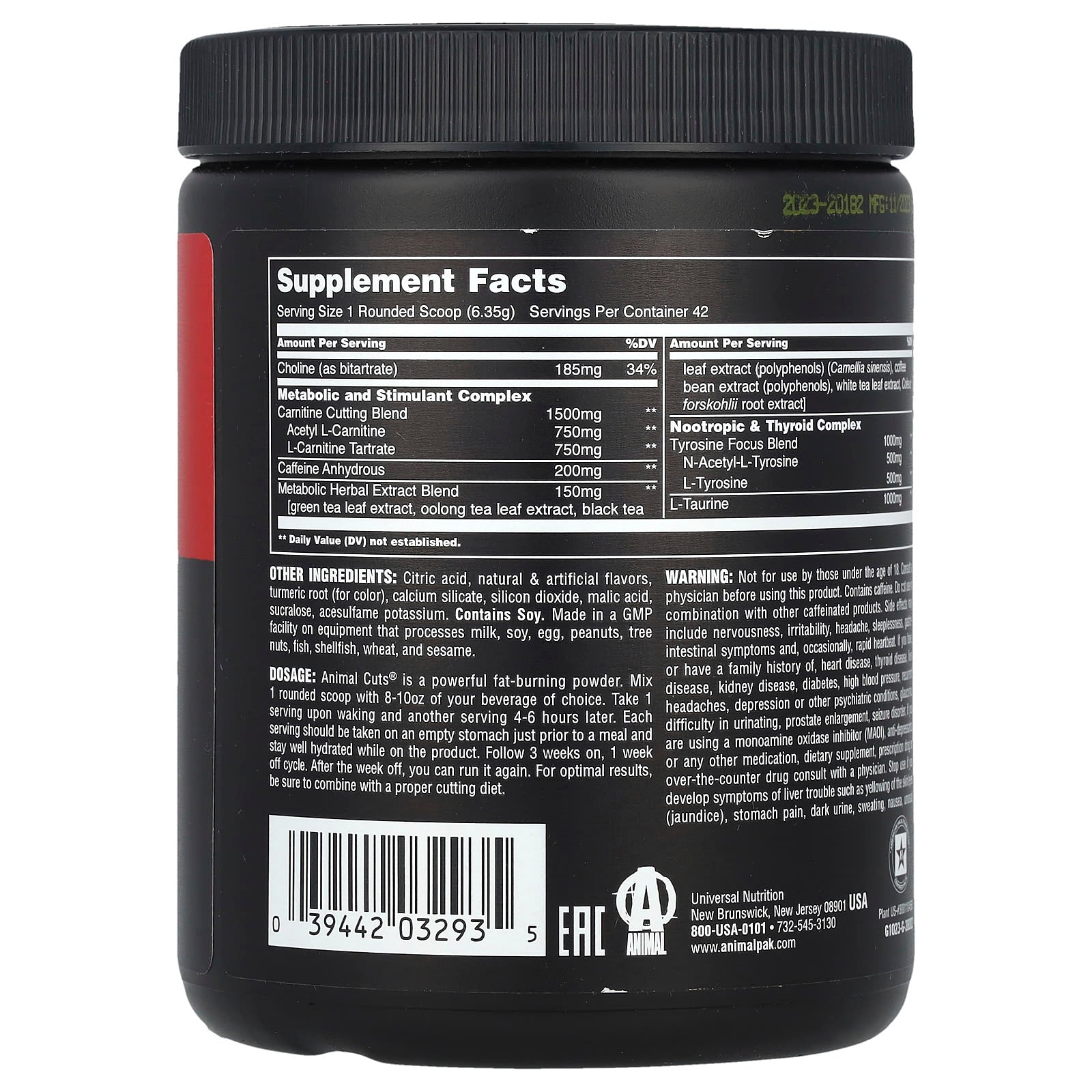 Animal Cuts Powder Orange Mango - 9.4 oz Fat Burning Supplement - Image 2