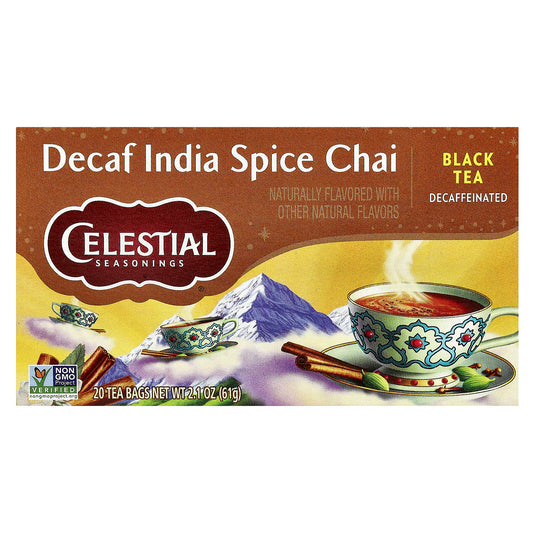 Decaf India Spice Chai Tea by Celestial Seasonings - 20 Tea Bags - Image 1