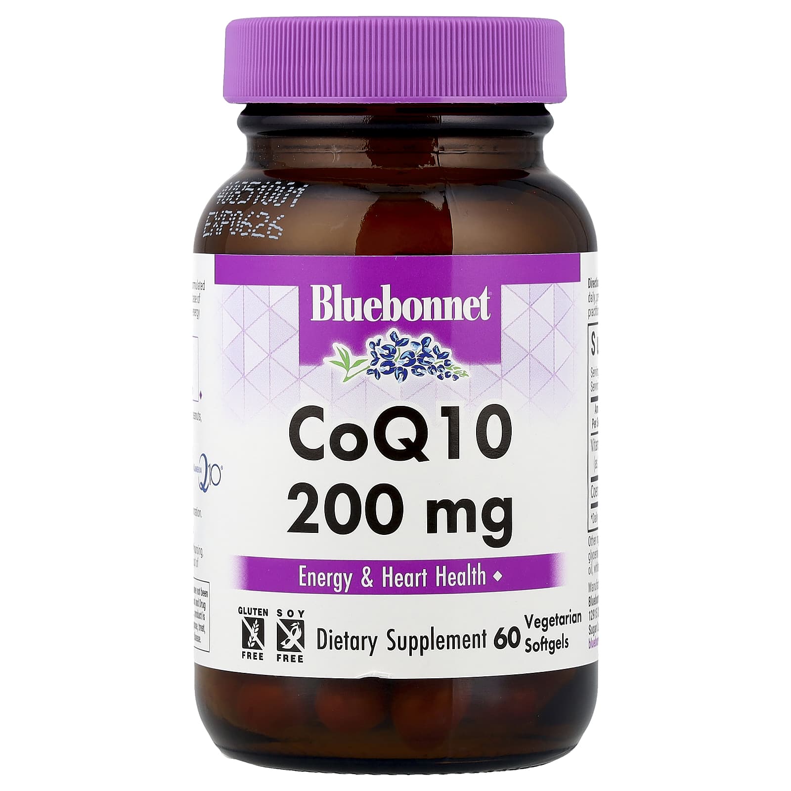 Bluebonnet CoQ10 200mg, 60 Softgels for Energy & Heart Health - Image 1