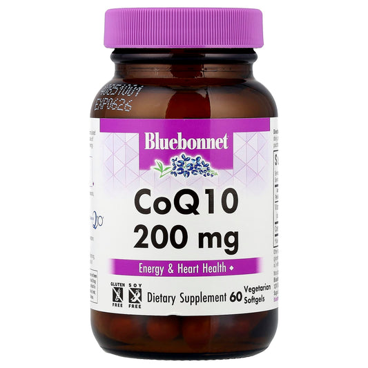 Bluebonnet CoQ10 200mg, 60 Softgels for Energy & Heart Health - Image 1