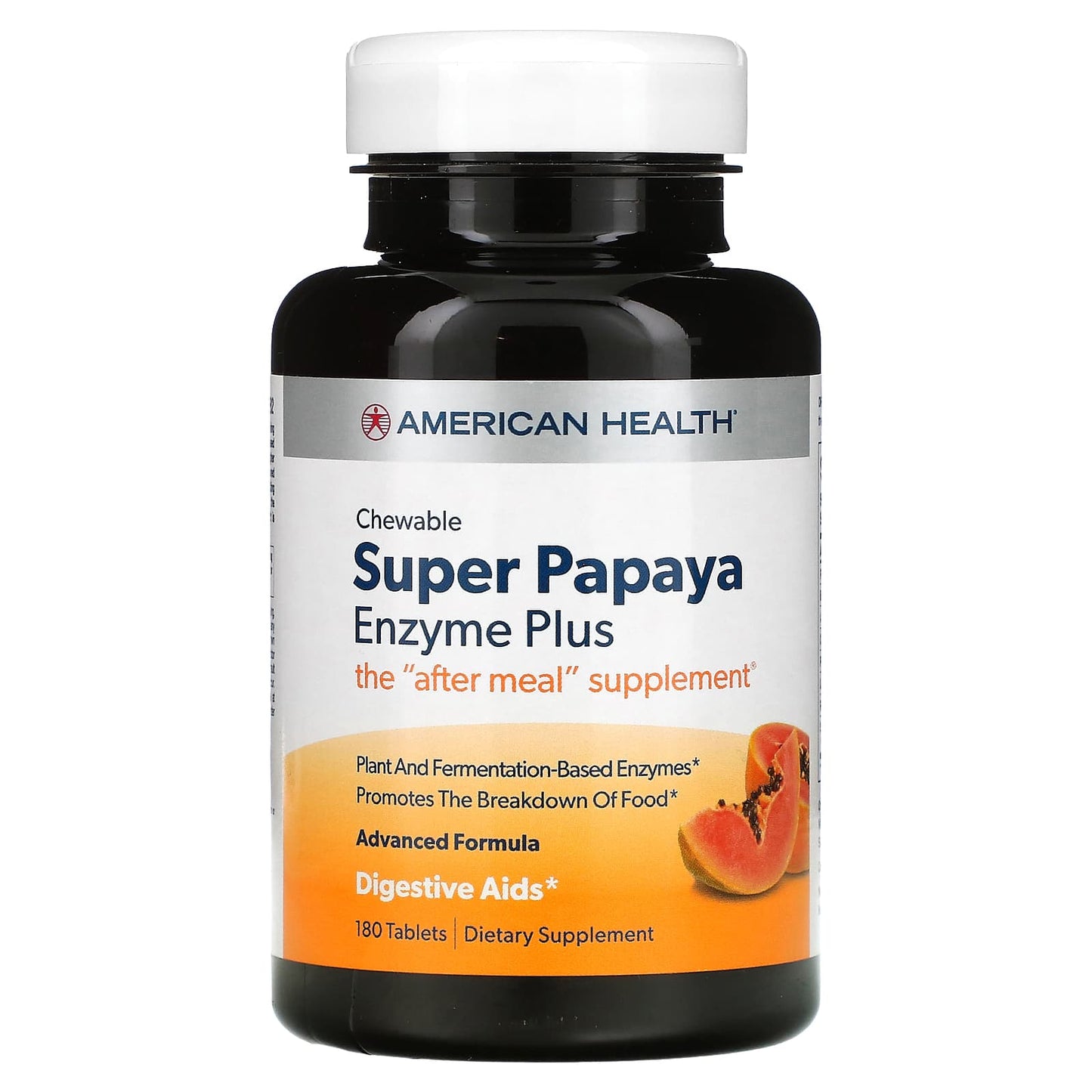 American Health Super Papaya Enzyme Plus Chewable Digestive Aid - 180 Tablets - Image 1