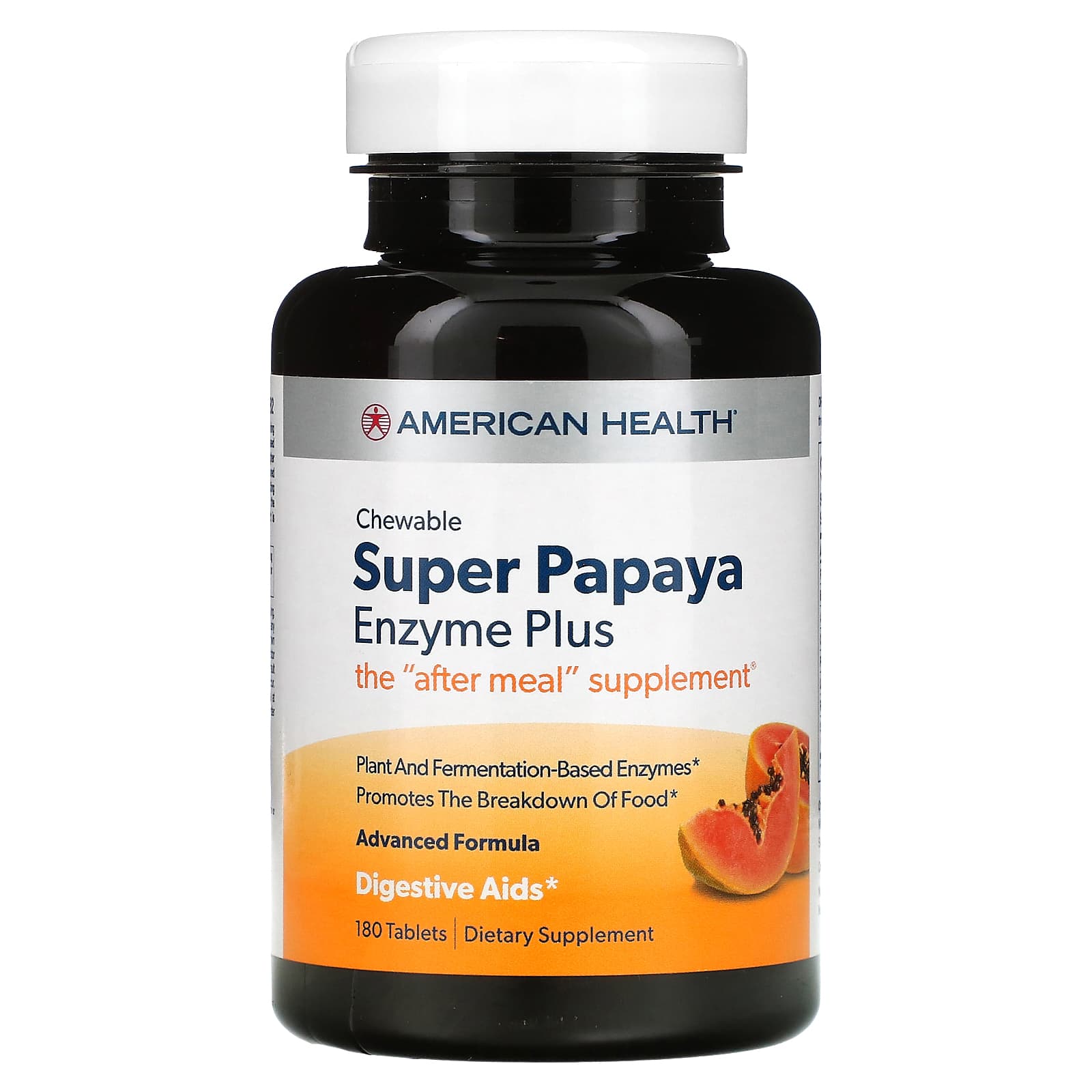 American Health Super Papaya Enzyme Plus Chewable Digestive Aid - 180 Tablets - Image 1