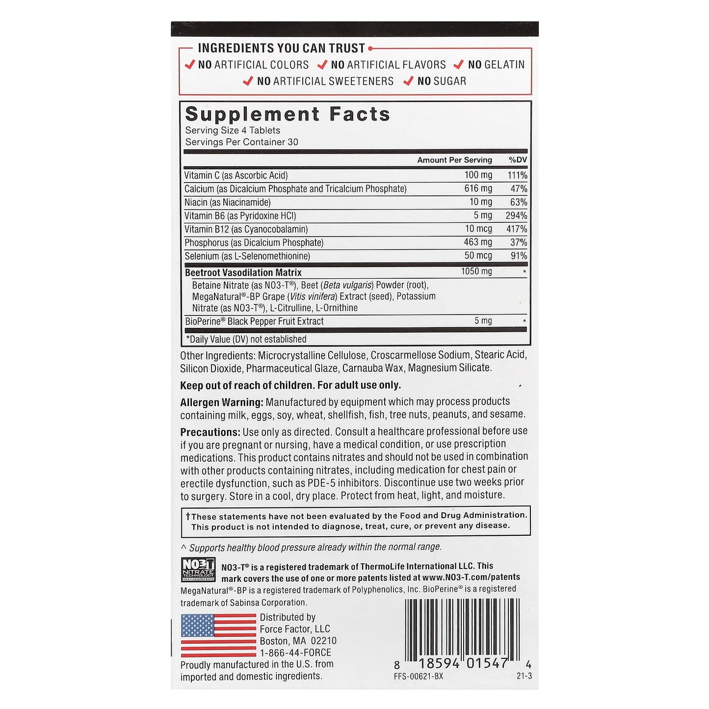 Force Factor Total Beets Circulation Support 120 Tablets - Image 2