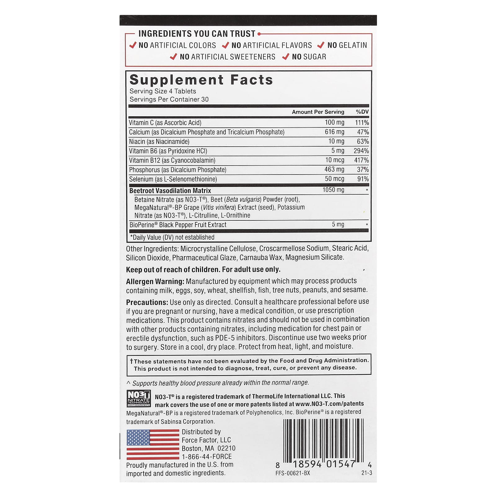 Force Factor Total Beets Circulation Support 120 Tablets - Image 2