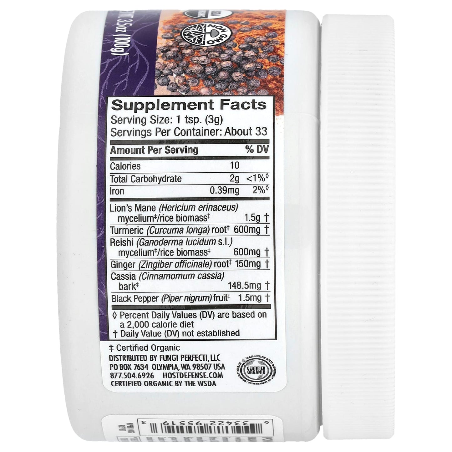 Host Defense Brain & Body Powder | USDA Organic Mushroom Supplement - Image 2