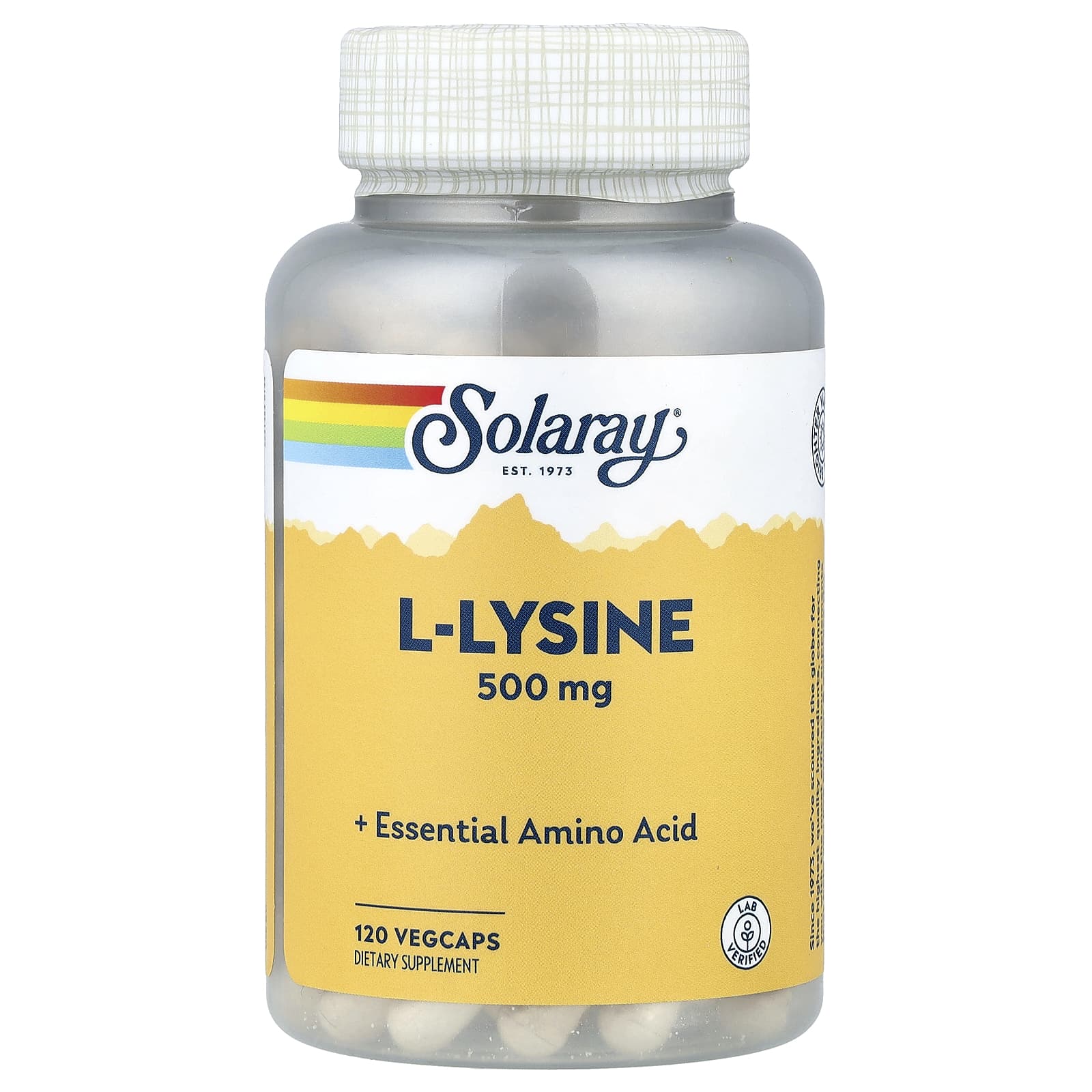Solaray, L-Lysine, 500 mg, 120 VegCaps - Image 1