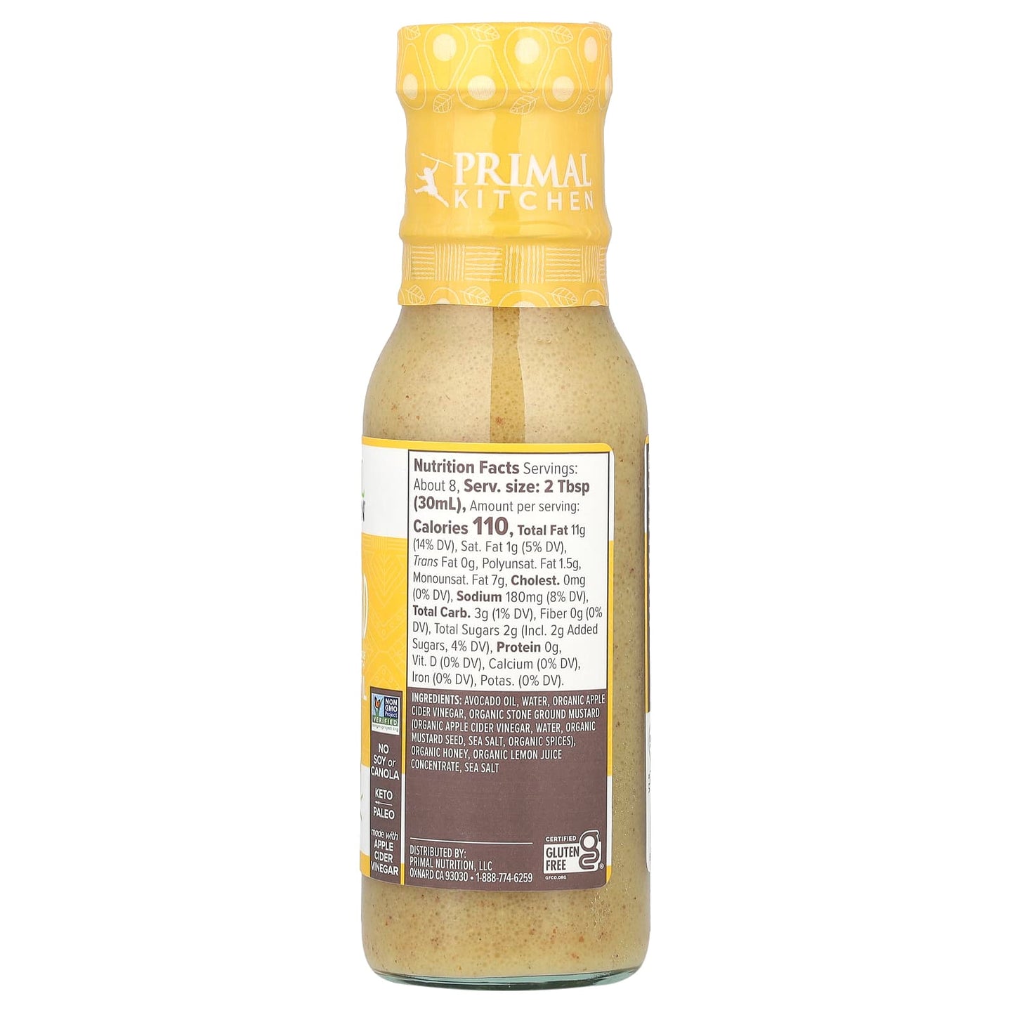 Primal Kitchen, Dressing & Marinade Made with Avocado Oil, Honey Mustard, 8 fl oz (236 ml) - Image 2